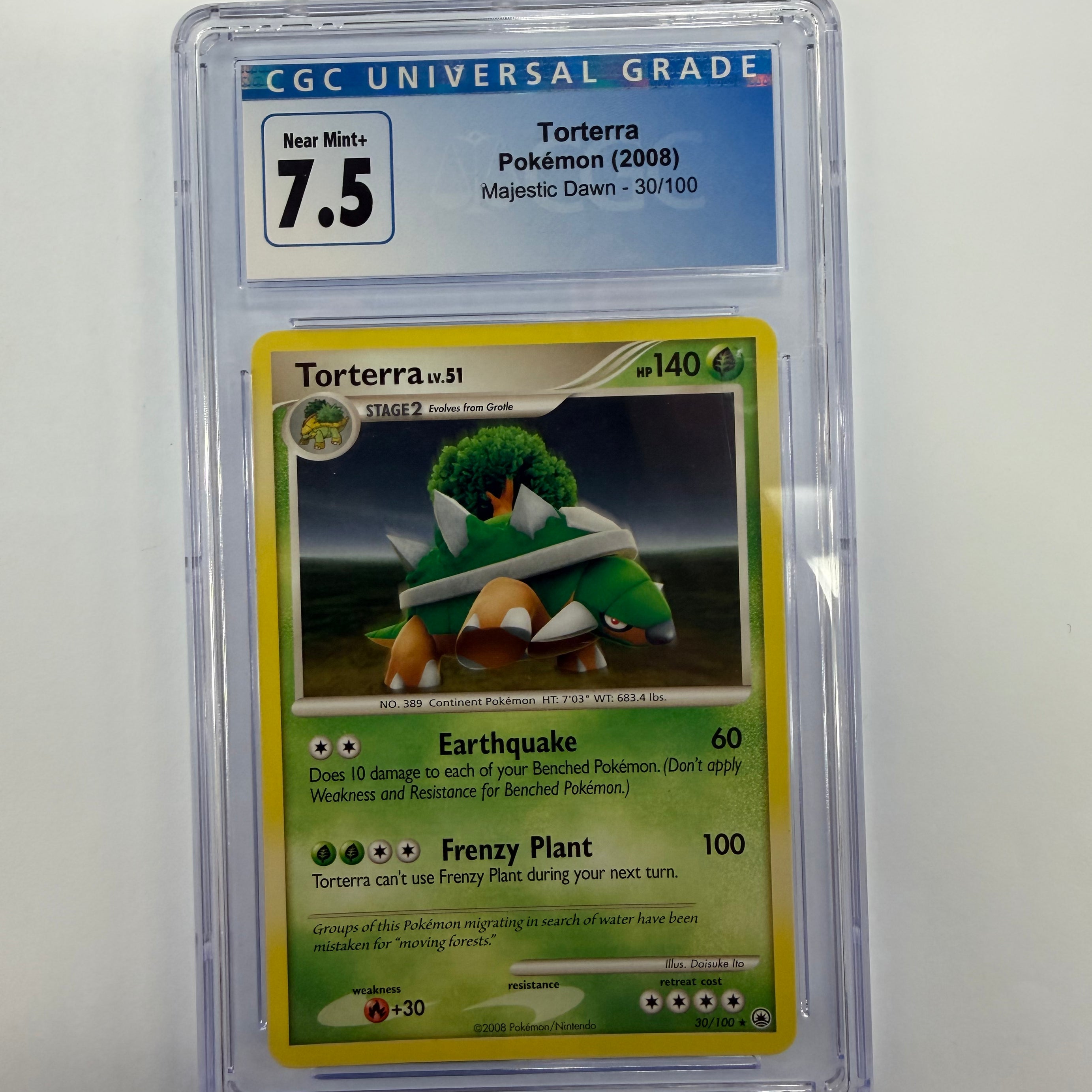 Pokémon TCG - CGC Near Mint+ 7.5 Majestic Dawn Torterra 30/100