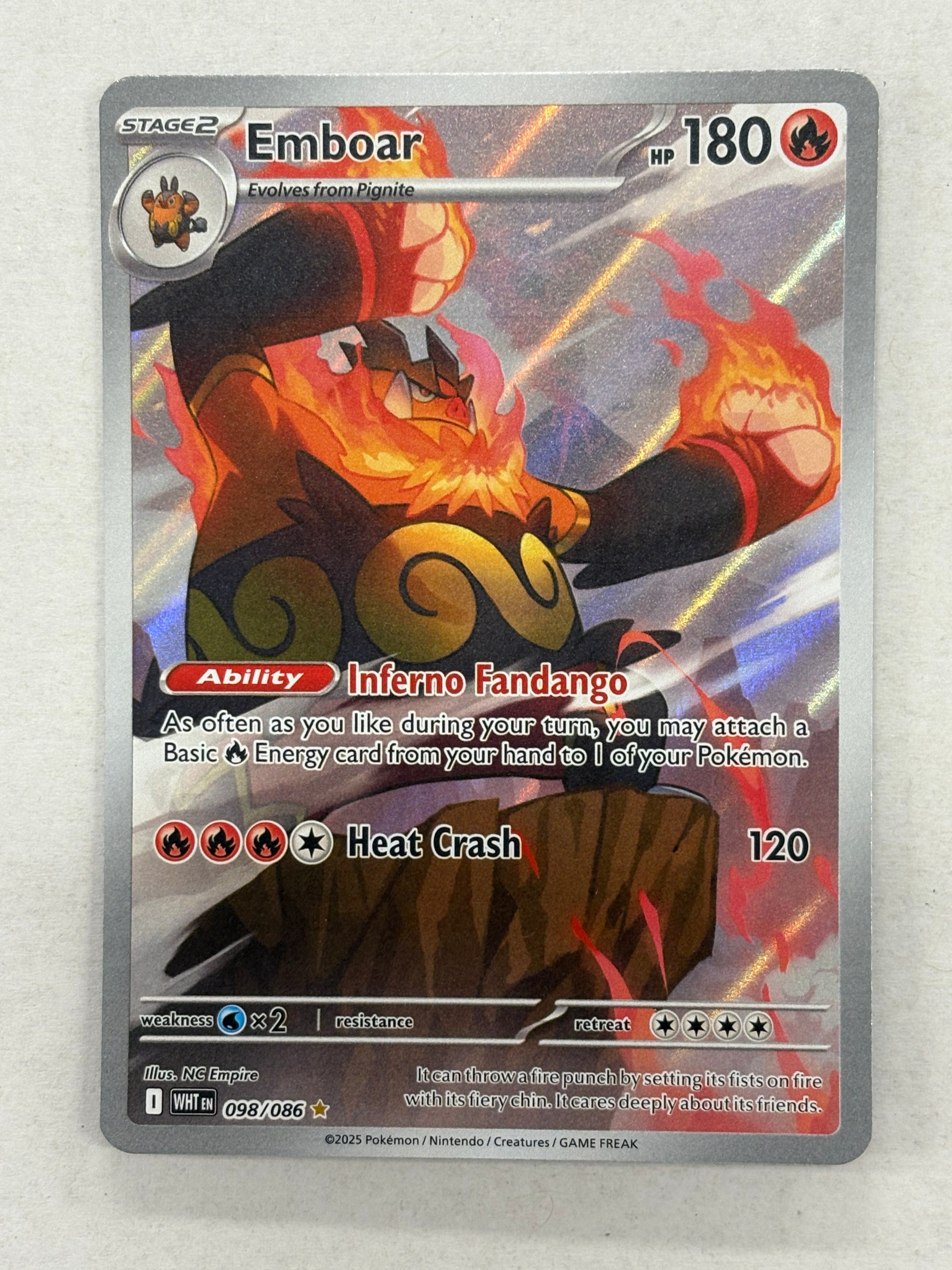 Pokémon TCG - White Flare Emboar 098/086 NM