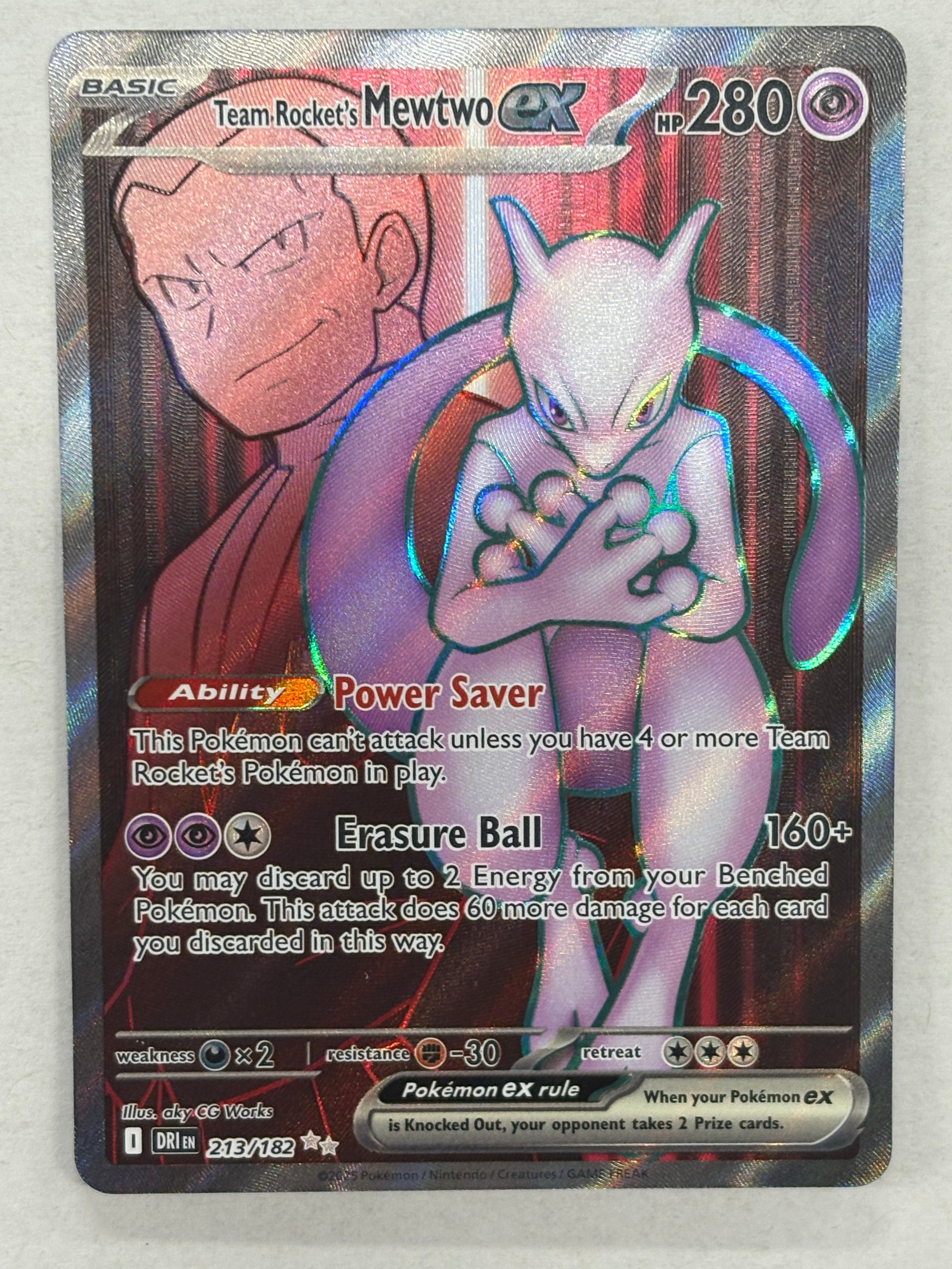 Pokémon TCG - Destined Rivals Team Rocket’s Mewtwo ex 213/182 NM