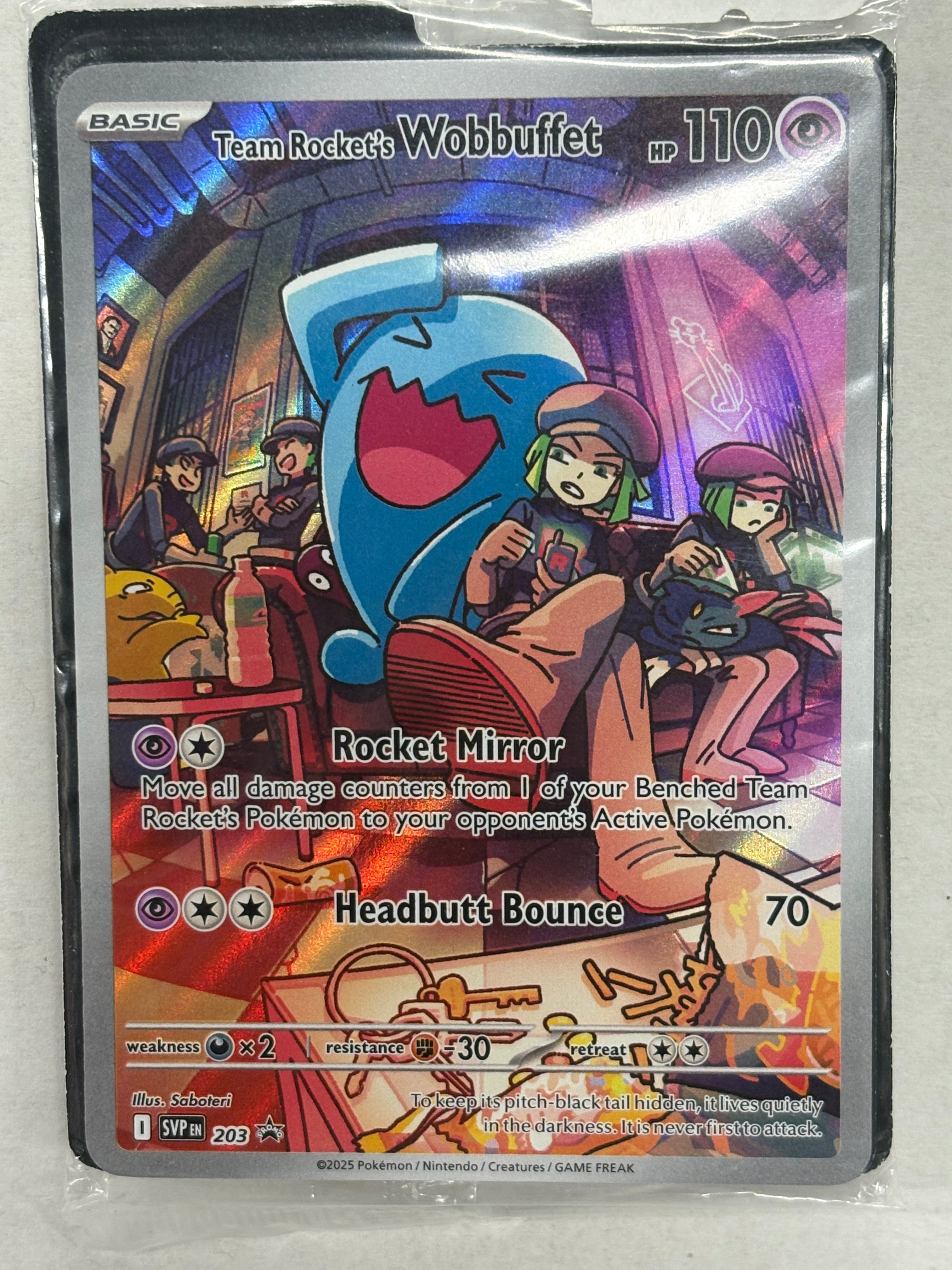 Pokémon TCG - Destined Rivals Promo Team Rocket’s Wobbuffet 203 Sealed NM