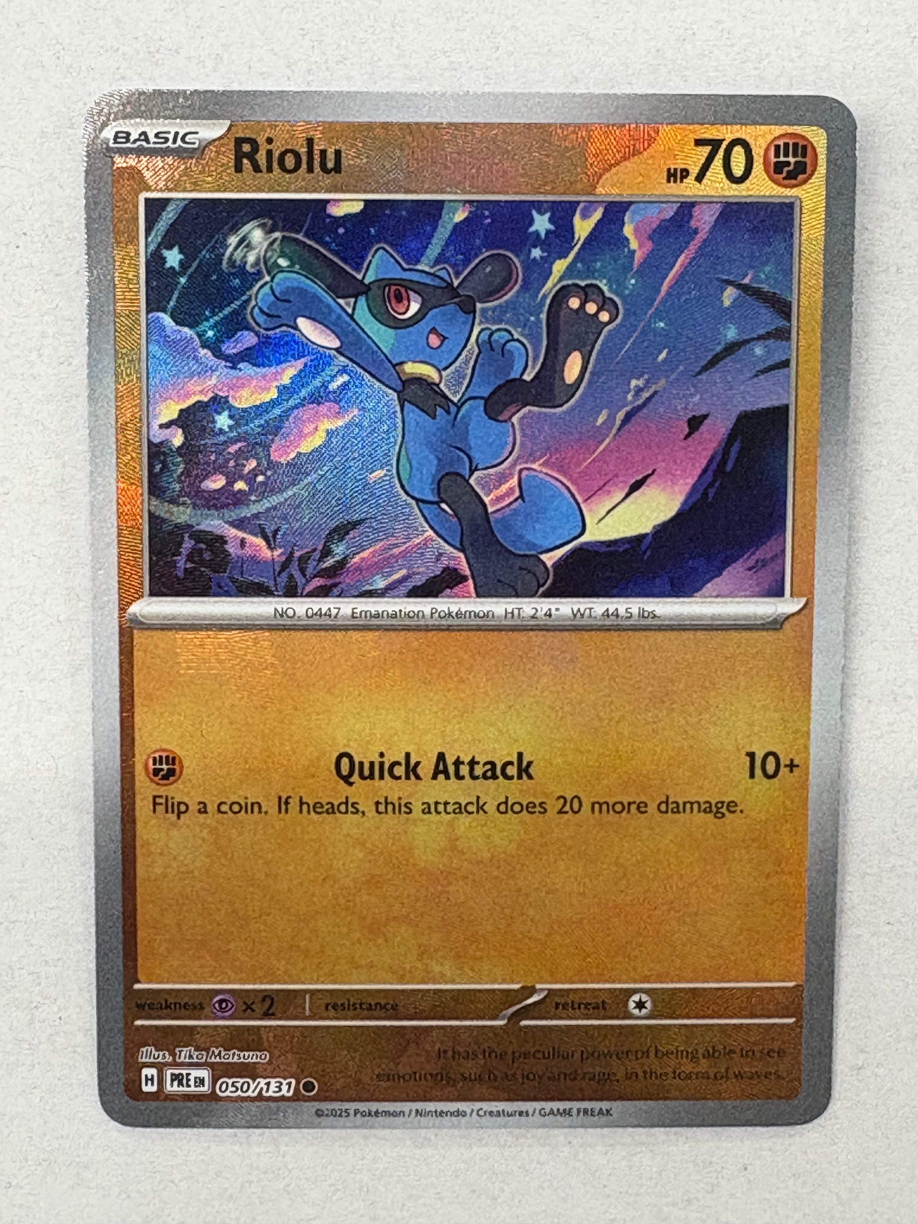 Pokémon TCG - Prismatic Evolutions Riolu (Masterball Pattern) 050/131 NM