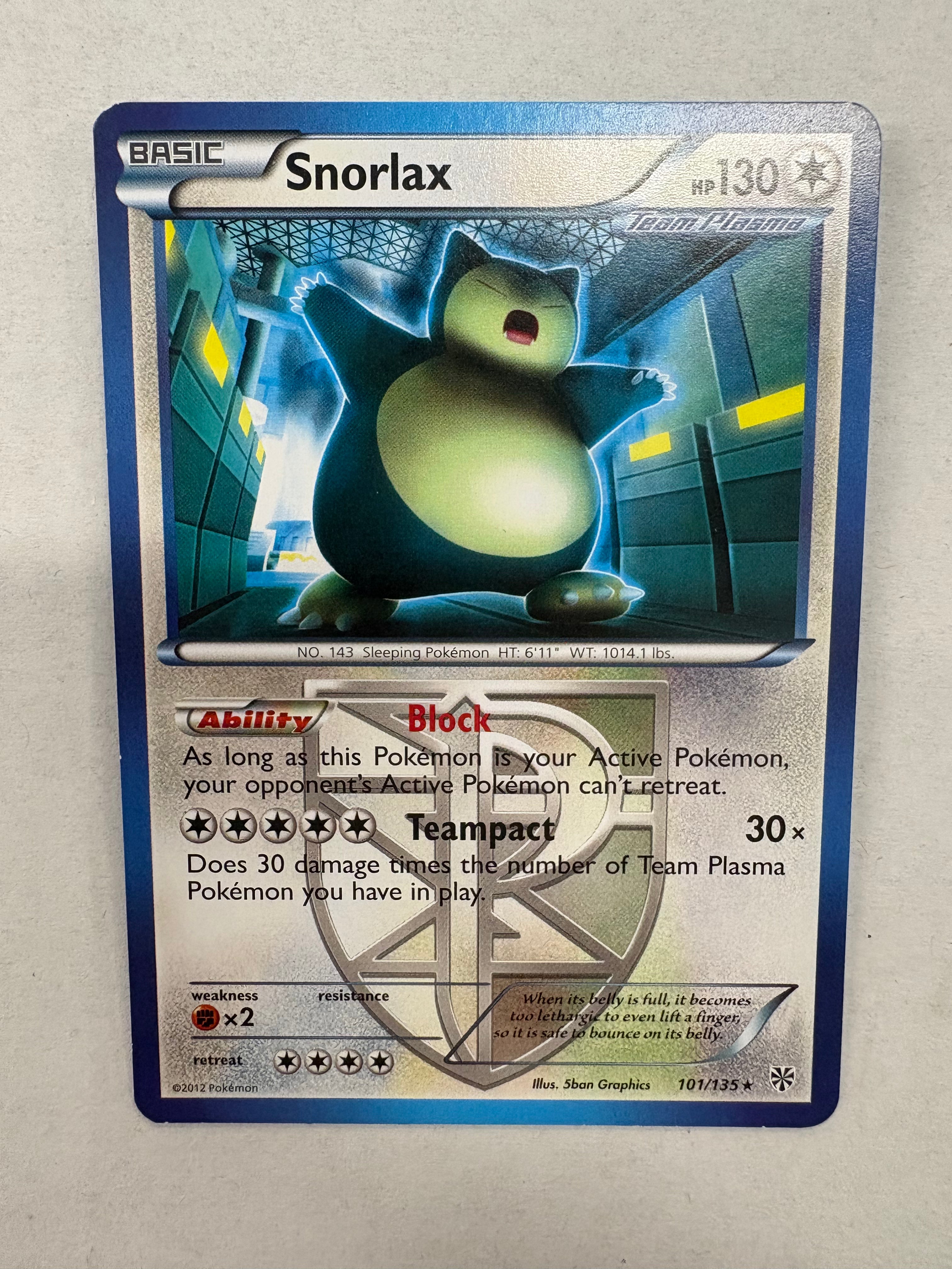 Pokémon TCG - Plasma Storm Snorlax 101/135 NM