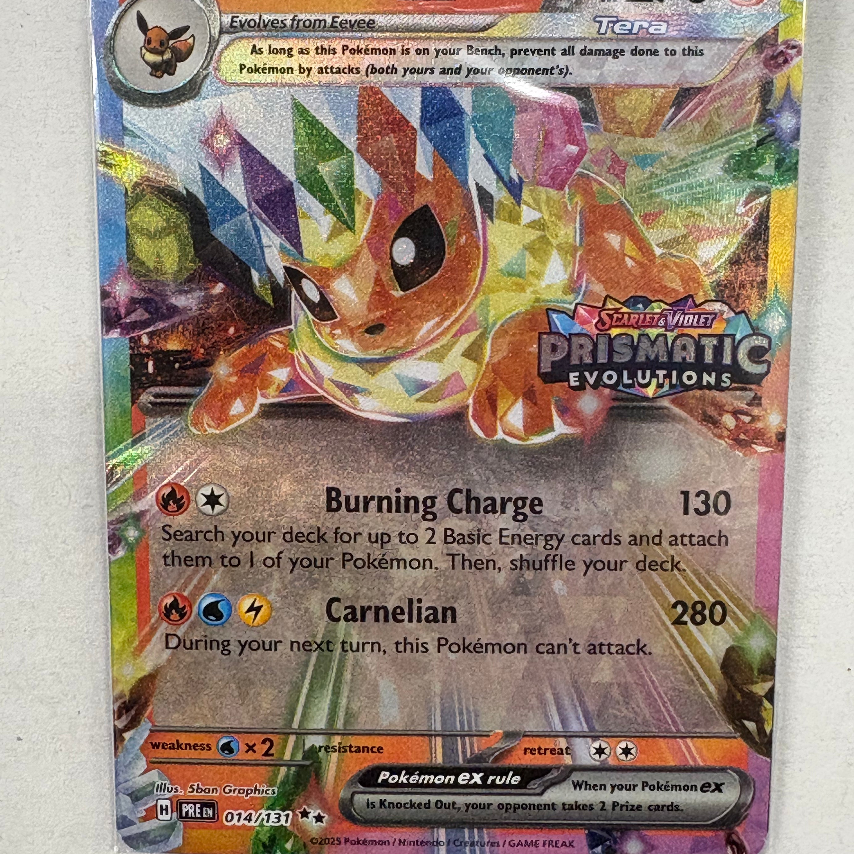 Pokémon TCG - Prismatic Evolutions Flareon ex (PRE Stamped) 014/131 NM