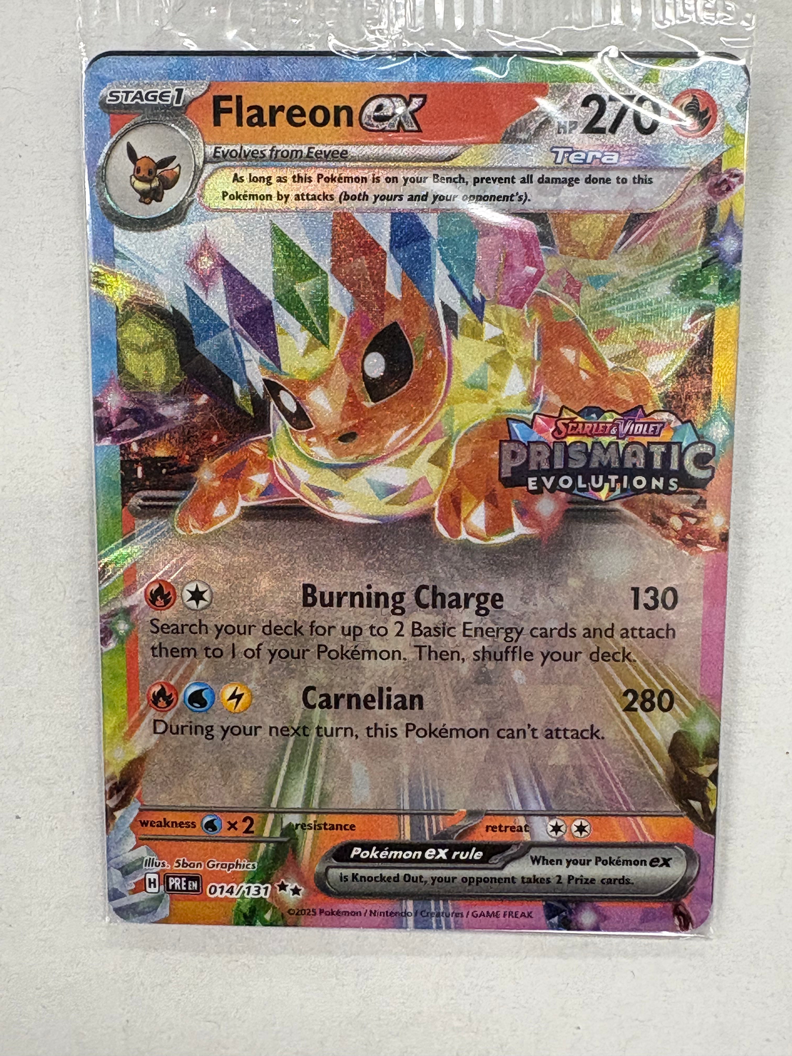 Pokémon TCG - Prismatic Evolutions Flareon ex (PRE Stamped) 014/131 NM