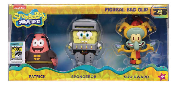 Monogram SpongeBob SDCC 2024 Exclusive 3 Pack Figural Bag Clip