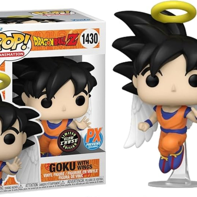 Funko Pop! Animation Dragonball Z Goku with Wings #1430 PX Previews Exclusive Glow In The Dark Chase Edition