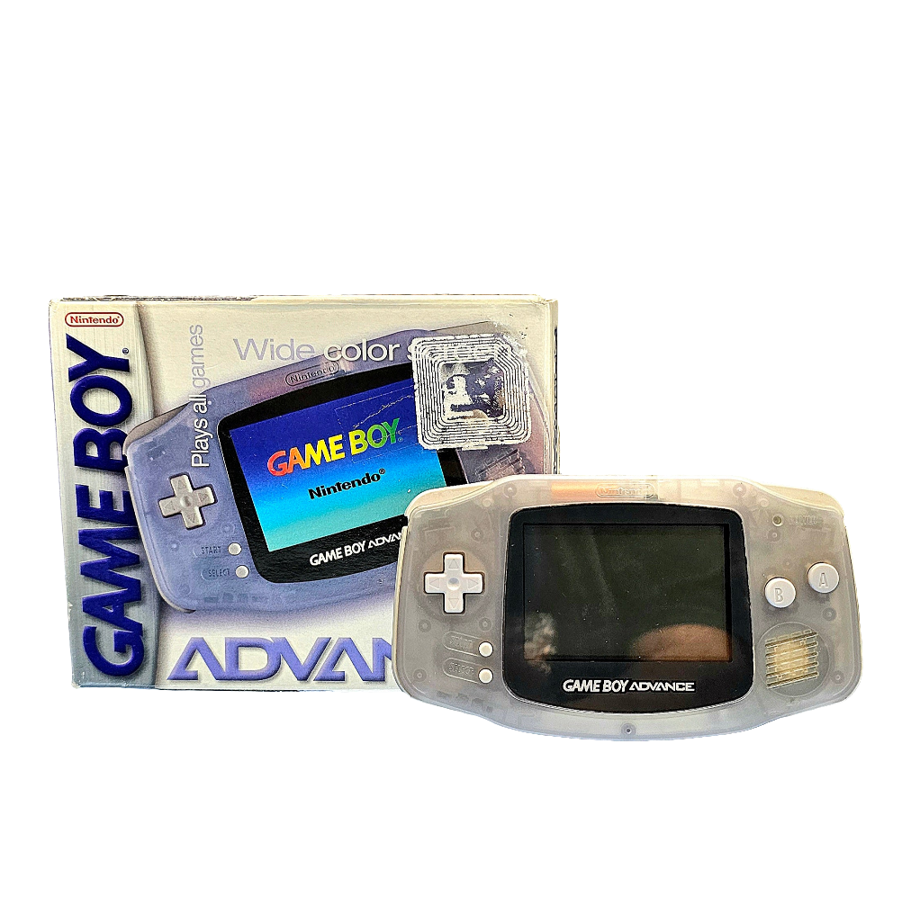 Nintendo Game Boy Advance (Clear Glacier)& Carrying Case w/ Box