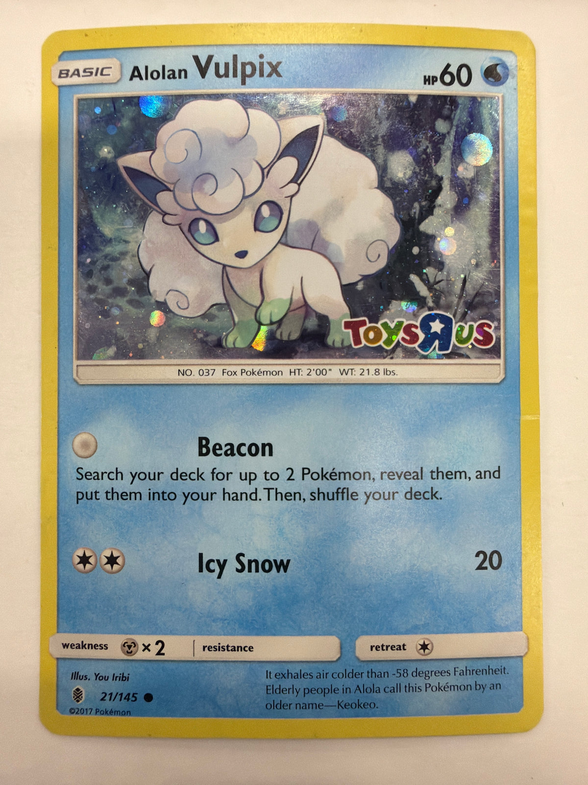 Pokémon TCG - Promo Alolan Vulpix 21/145 (ToysRus Stamped) Cosmos Holo DMG