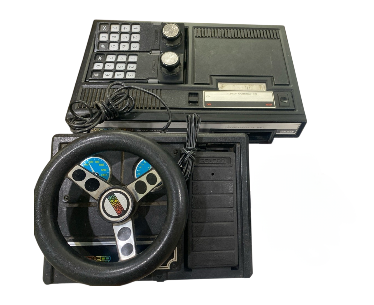 Colecovision Console, Steering Wheel, & Turbo Video Game
