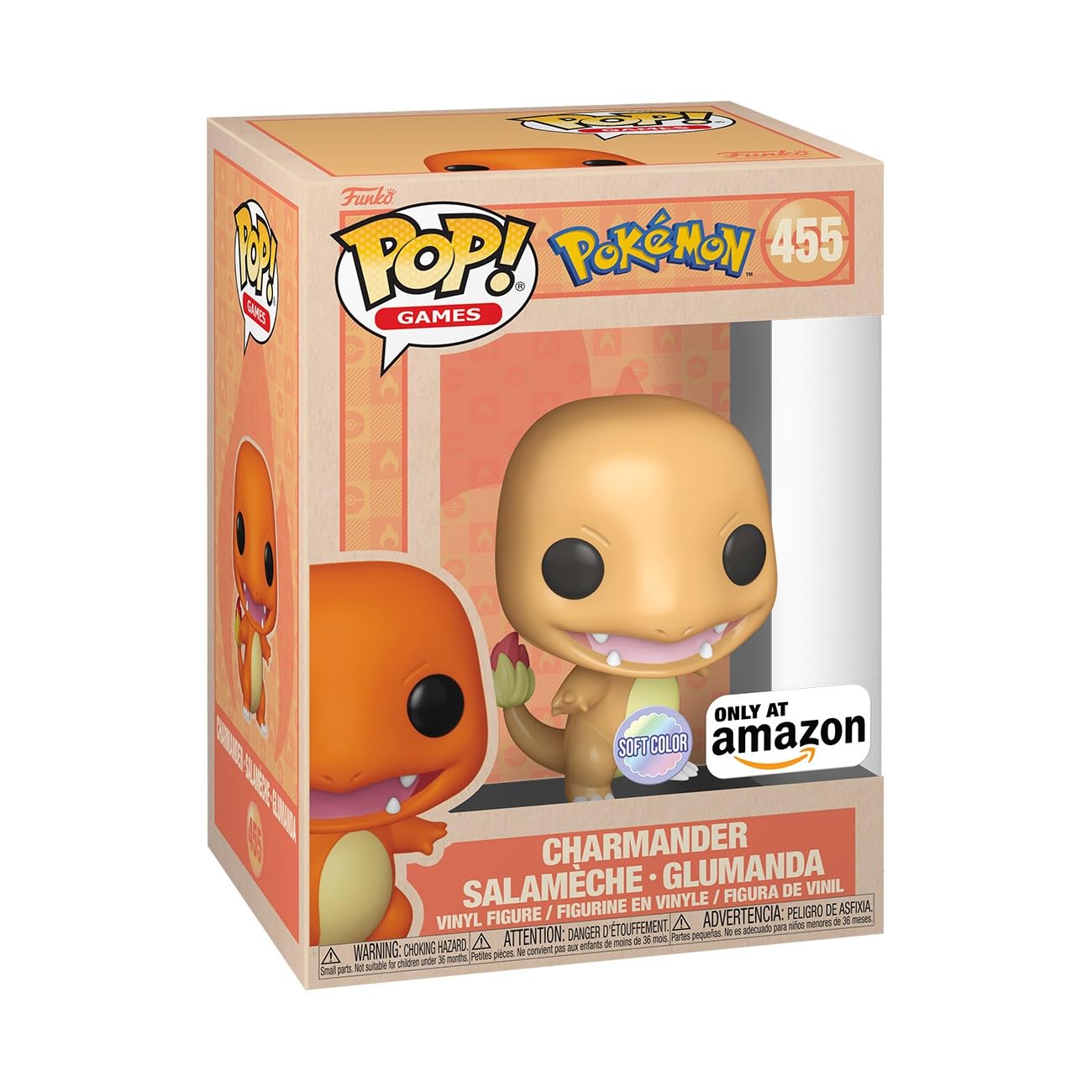 Funko Pop! Games Pokemon Charmander #455 Soft Color Amazon Exclusive