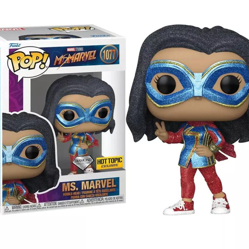 Funko Pop! Marvel Studios Ms. Marvel #1077 Diamond Collection Hot Topic Exclusive