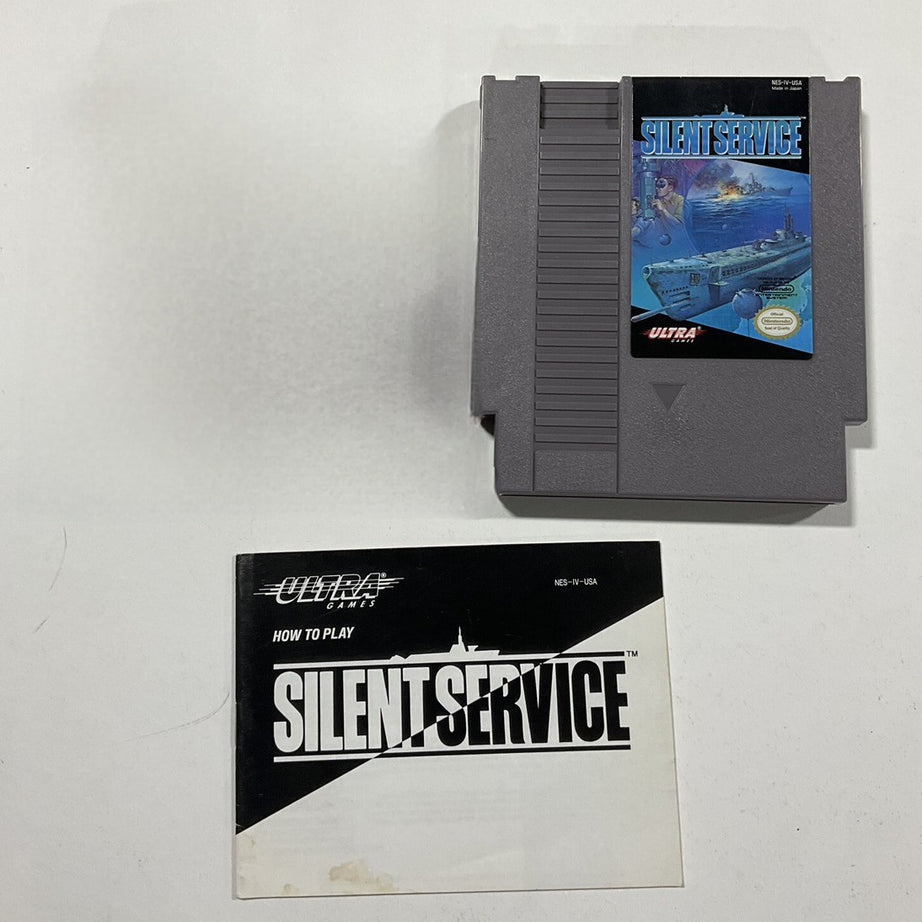 NES Silent Service With Manual Video Game