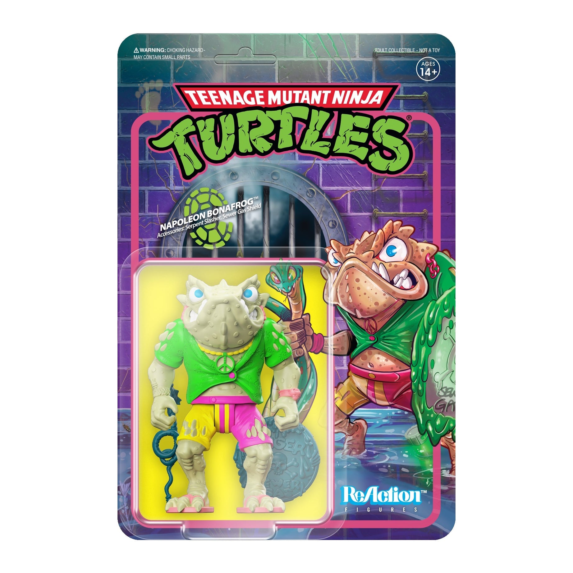 Super 7 Reaction Figures Teenage Mutant Ninja Turtles Napoleon Bonafrog 3.75 Inch Action Figure