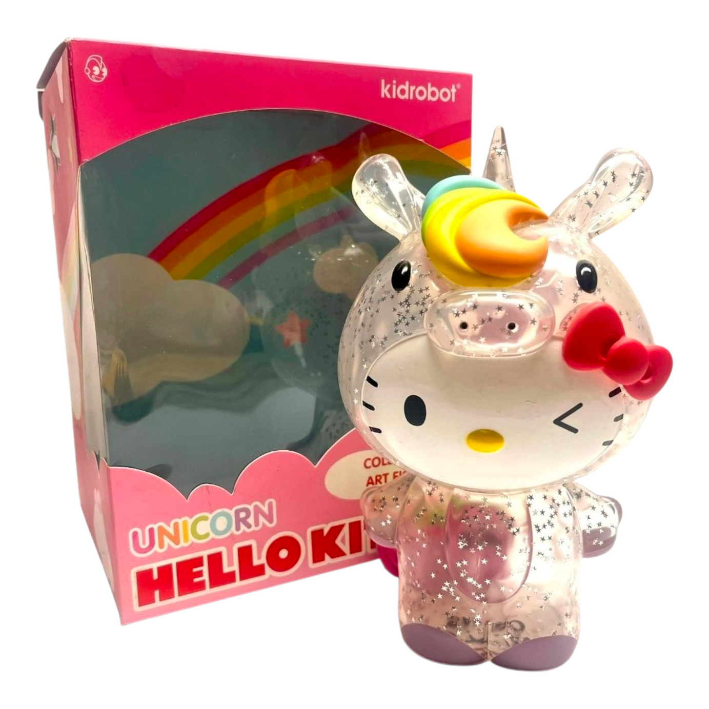 Kidrobot Unicorn Hello Kitty Collectible Art Figure Transparent