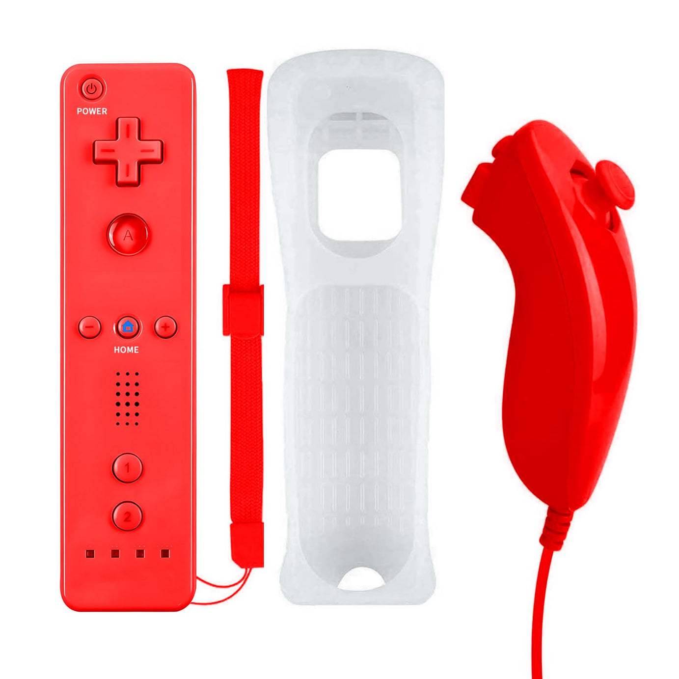Used Nintendo Wiimote & Nunchuck Controller Combo (Red)