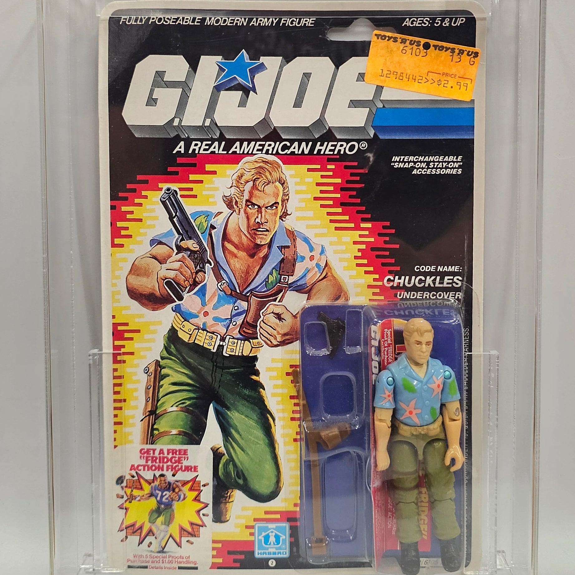 Hasbro G.I. Joe Vintage 1986 Code Name: Chuckles (Undercover) 32 Back Punched Card