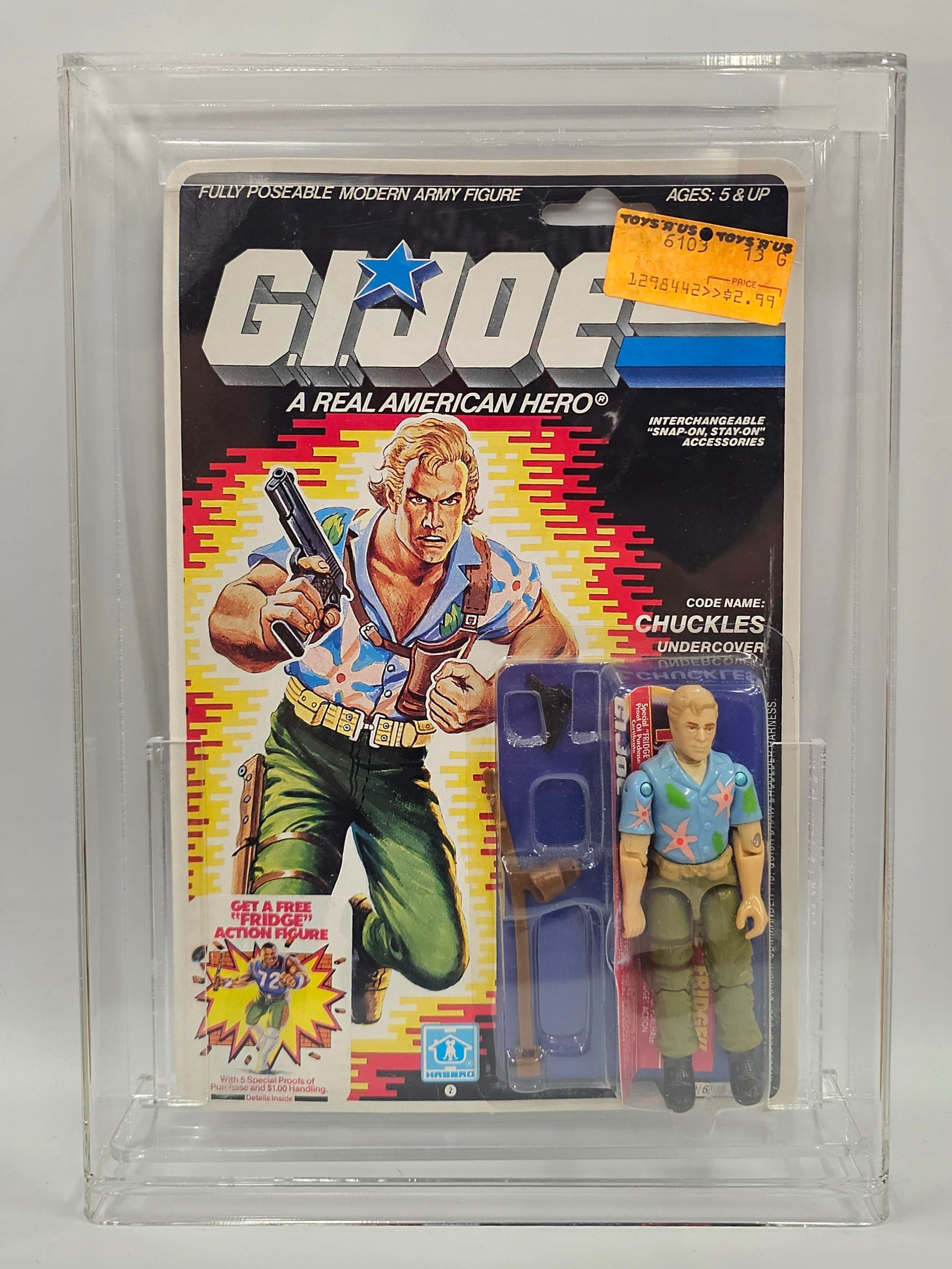 Hasbro G.I. Joe Vintage 1986 Code Name: Chuckles (Undercover) 32 Back Punched Card