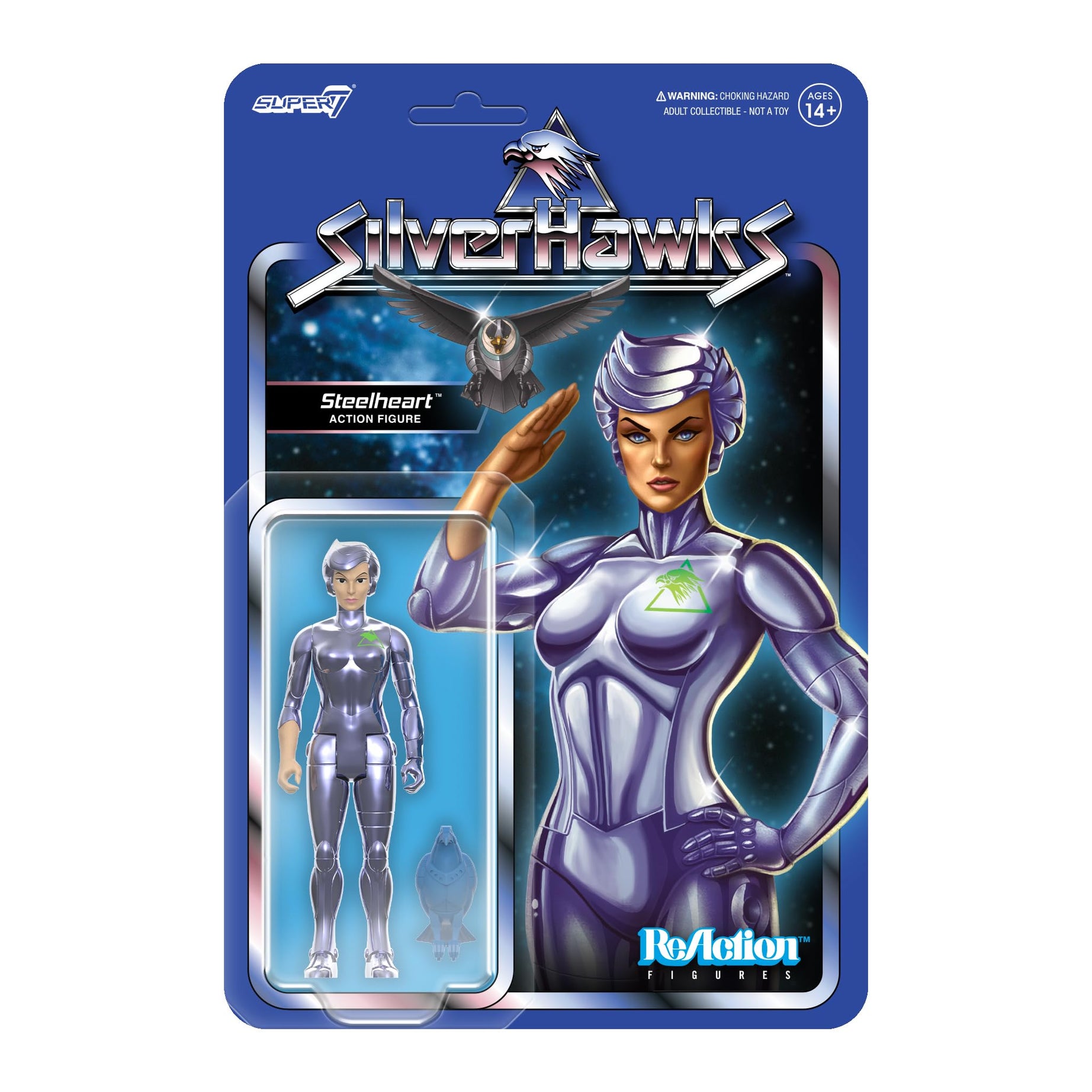 Super 7 ReAction Silverhawks Steelheart 3.75 Inch Action Figure