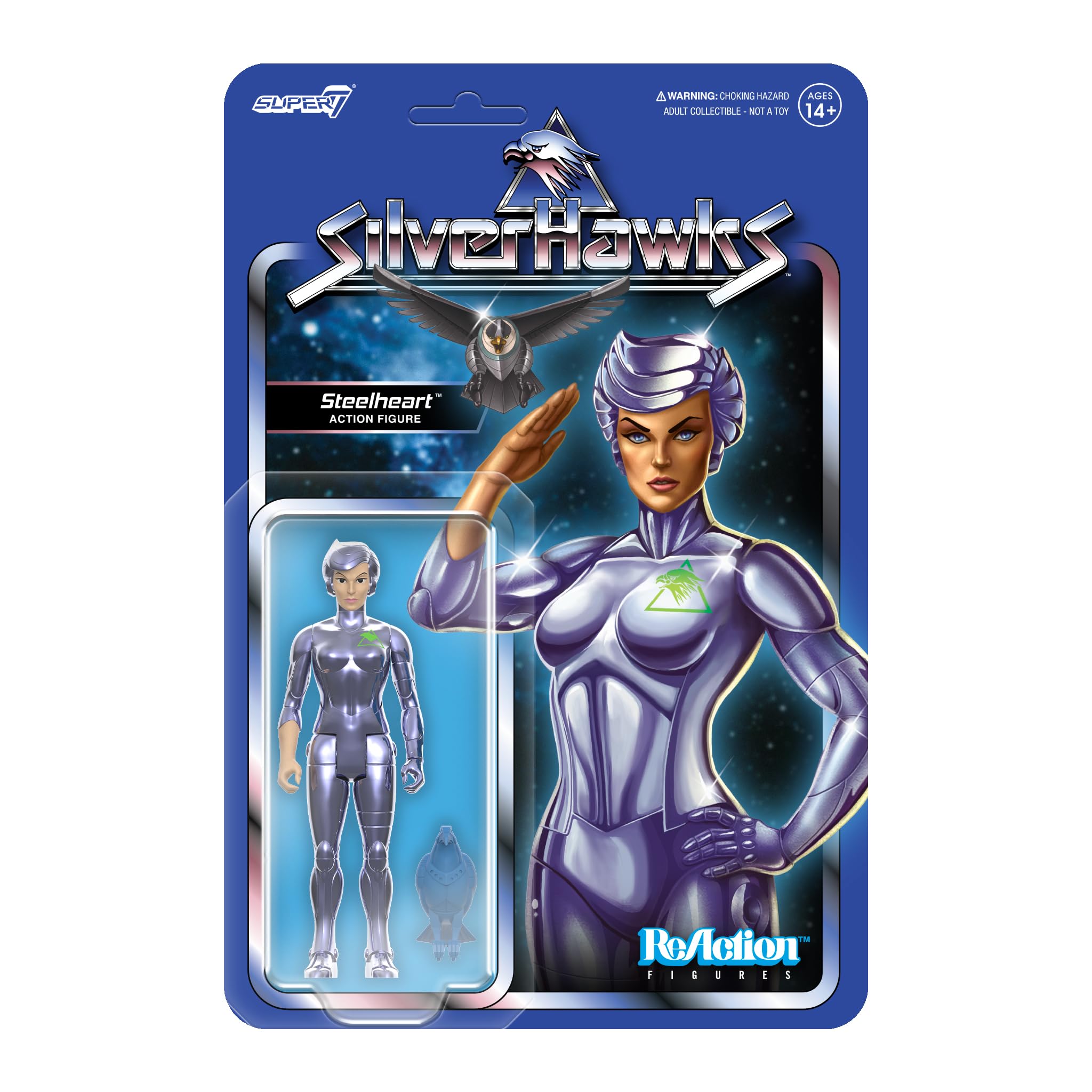 Super 7 ReAction Silverhawks Steelheart 3.75 Inch Action Figure