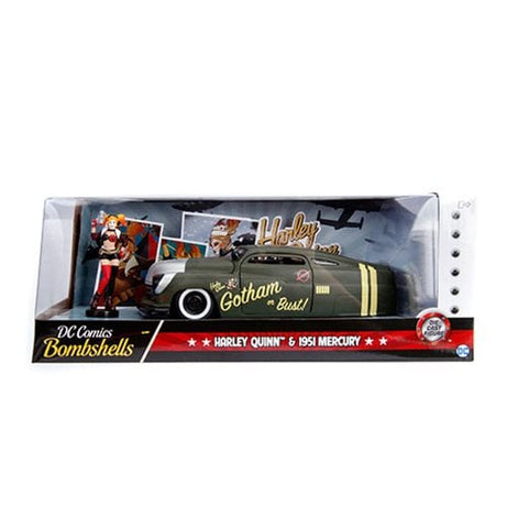 Metals Die Cast DC Comics Bombshells Harley Quinn & 1951 Mercury Diorama 1:24 Scale