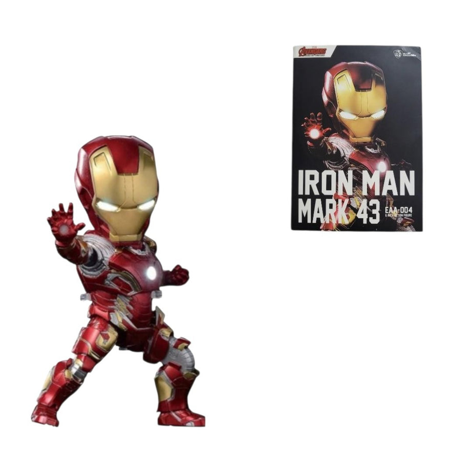 Beast Kingdom Egg Attack Avengers: Age Of Ultron Iron Man Mark 43 EAA-004 Light-up 6 Inch Action Figure (Missing 2 Flames)
