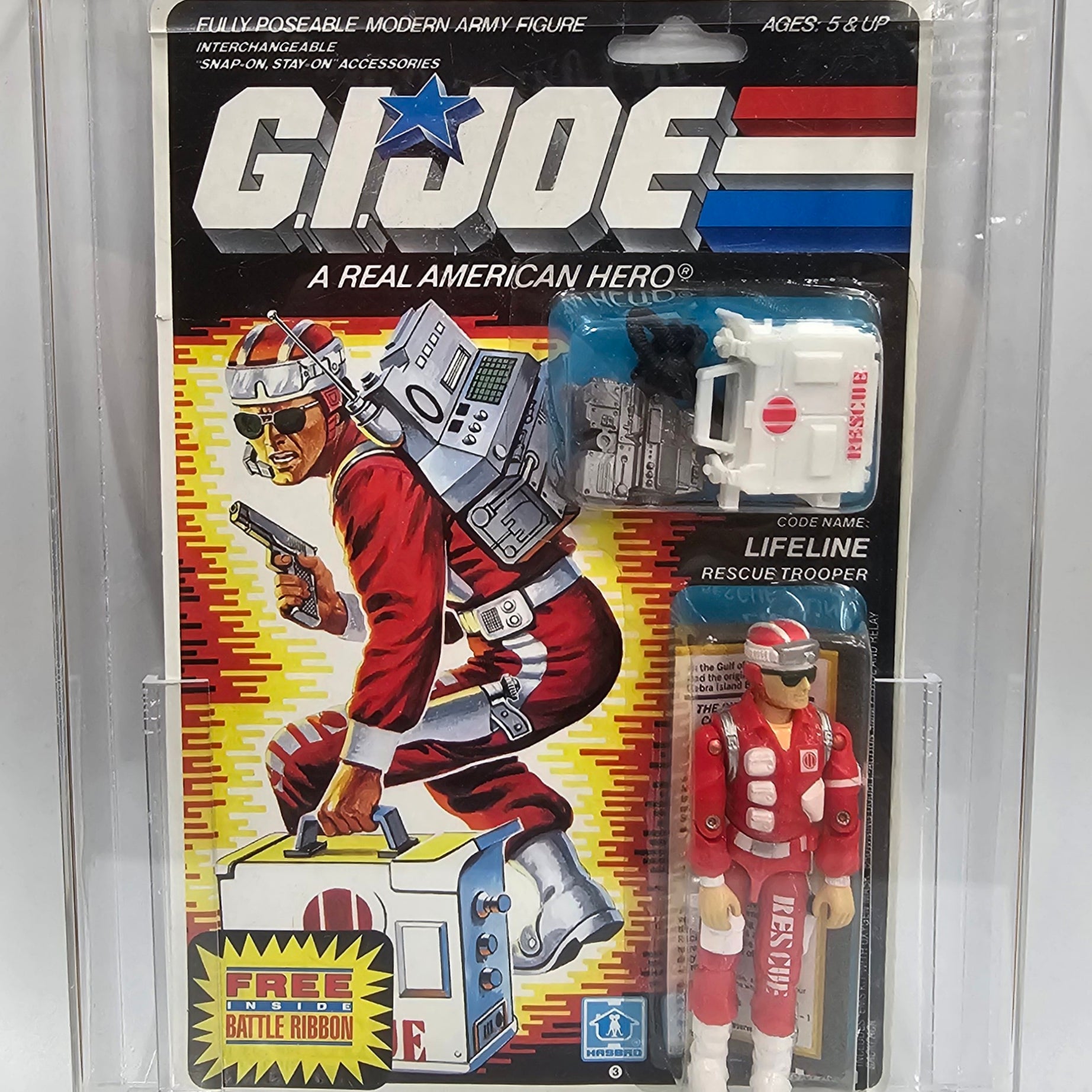 Hasbro G.I. Joe Vintage 1985 Rescue Trooper Code Name: Lifeline 32 Back Punched Card