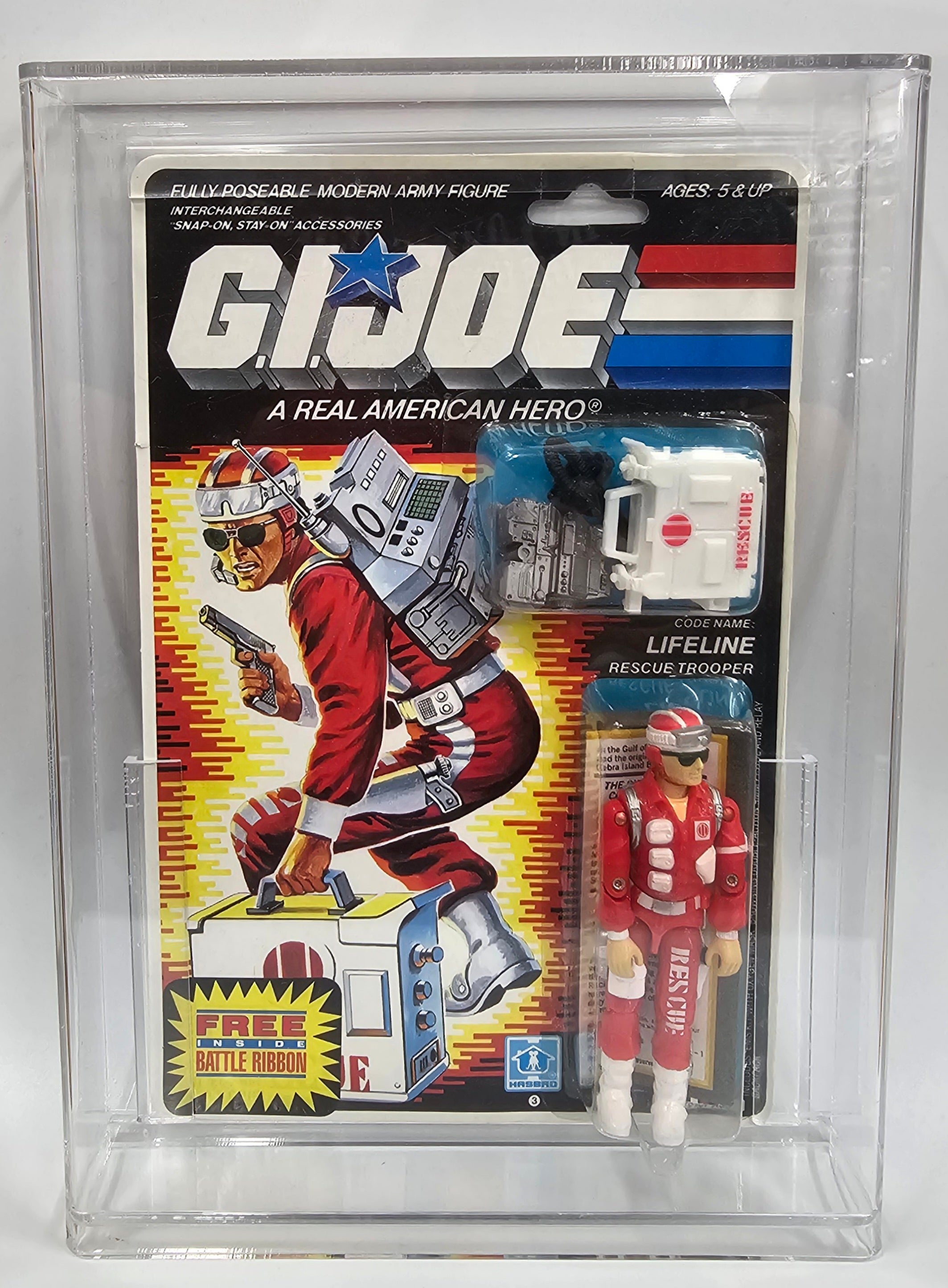 Hasbro G.I. Joe Vintage 1985 Rescue Trooper Code Name: Lifeline 32 Back Punched Card