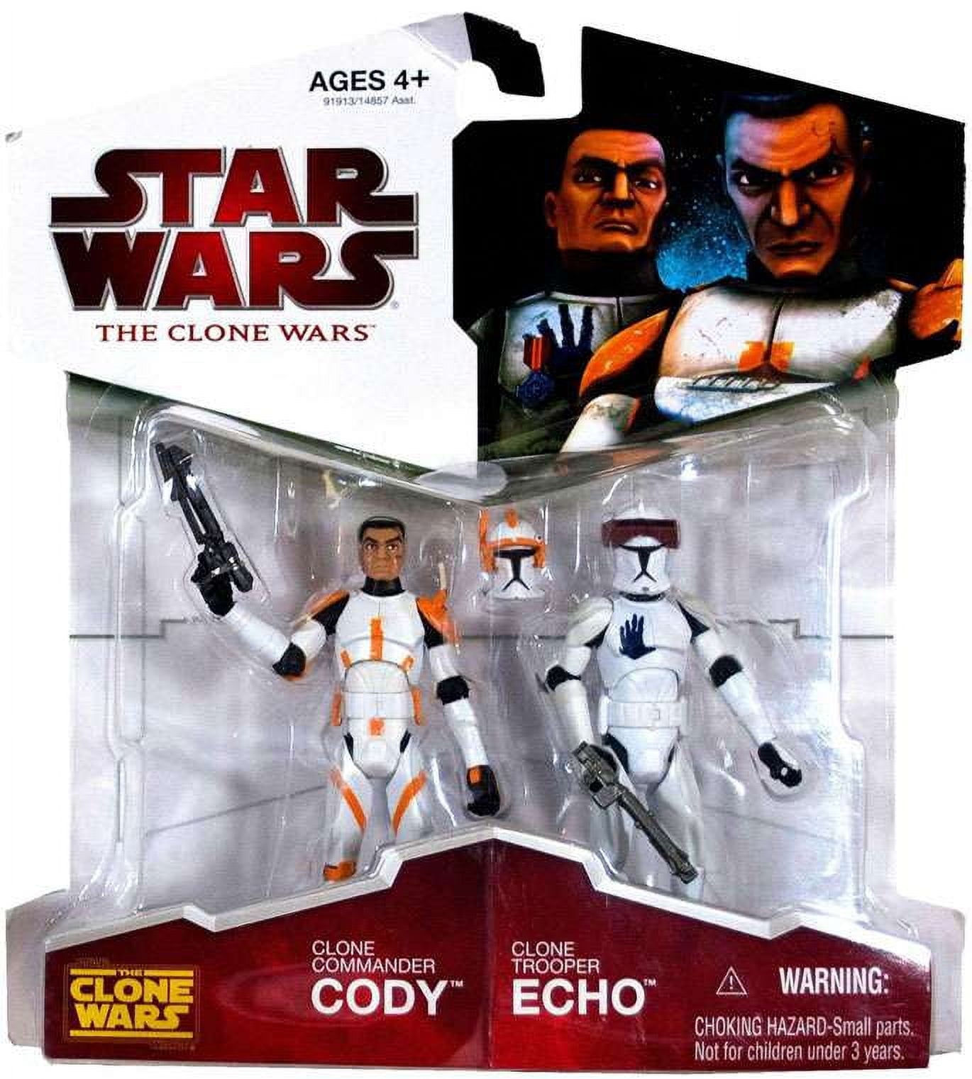 Hasbro Star Wars The Clone Wars Clone Commander Cody & Clone Trooper Echo Action Figure 2-Pack Walmart Exclusive