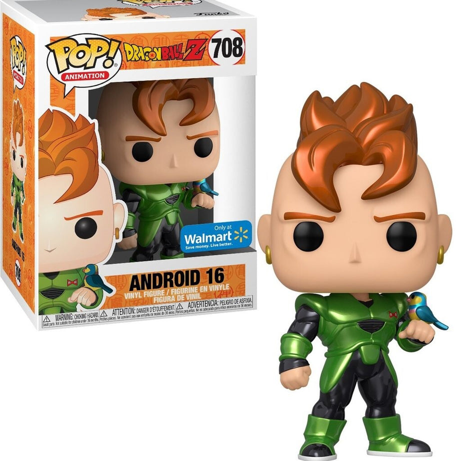 Funko Pop! Animation Dragonball Z Android 16 #708 Metallic Walmart Exclusive