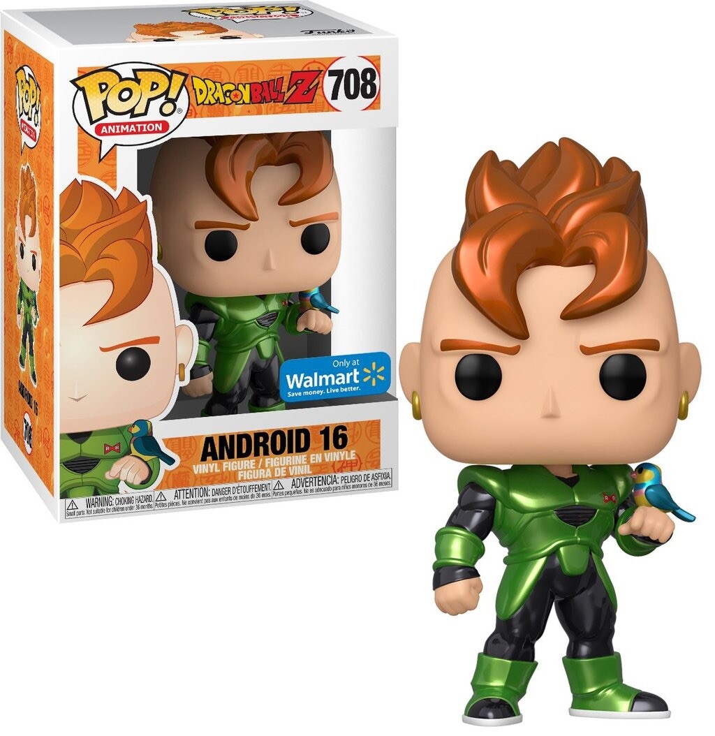 Funko Pop! Animation Dragonball Z Android 16 #708 Metallic Walmart Exclusive