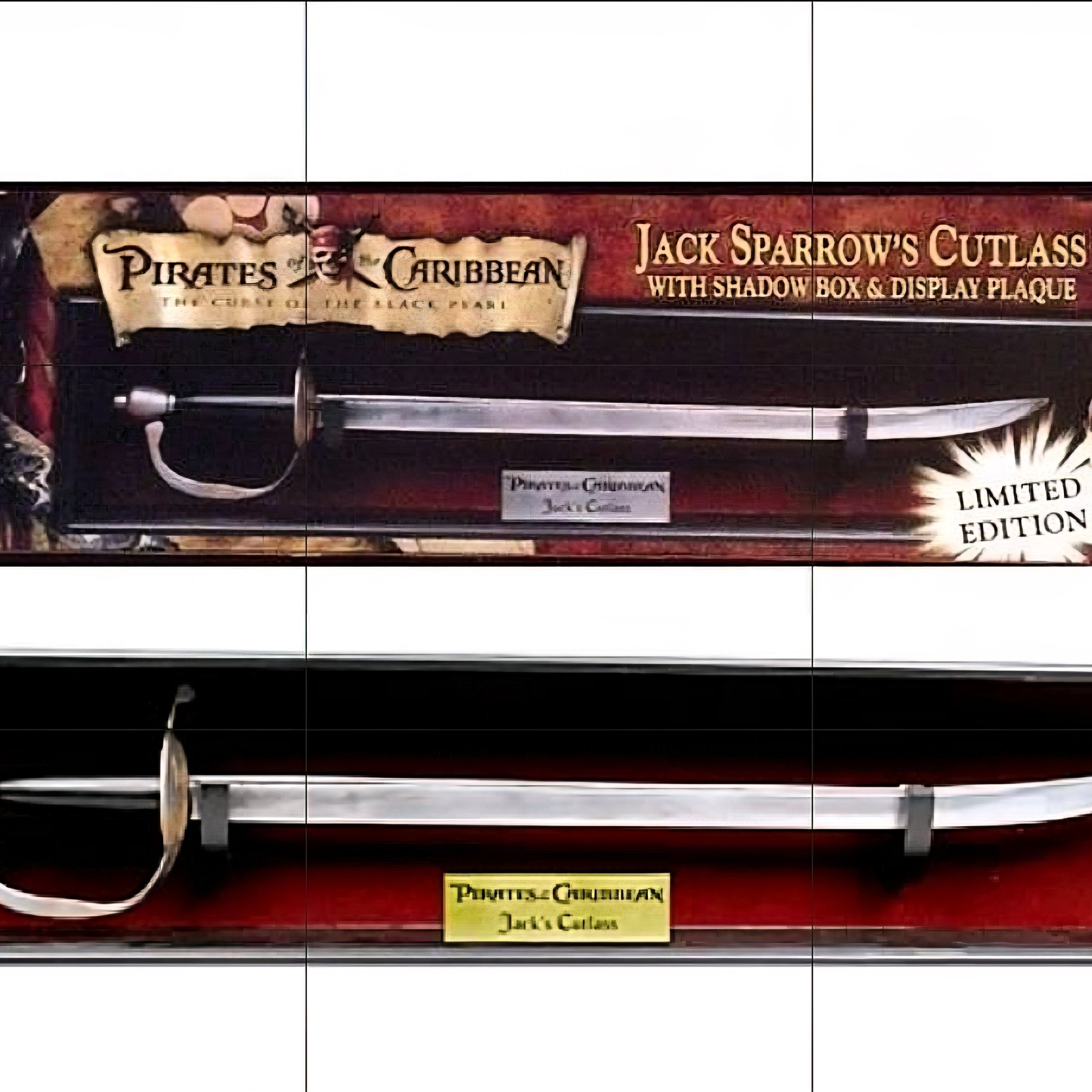 NECA Disney Pirates of the Caribbean Captain Jack Sparrow's Cutlass with Shadow Box & Display Plaque