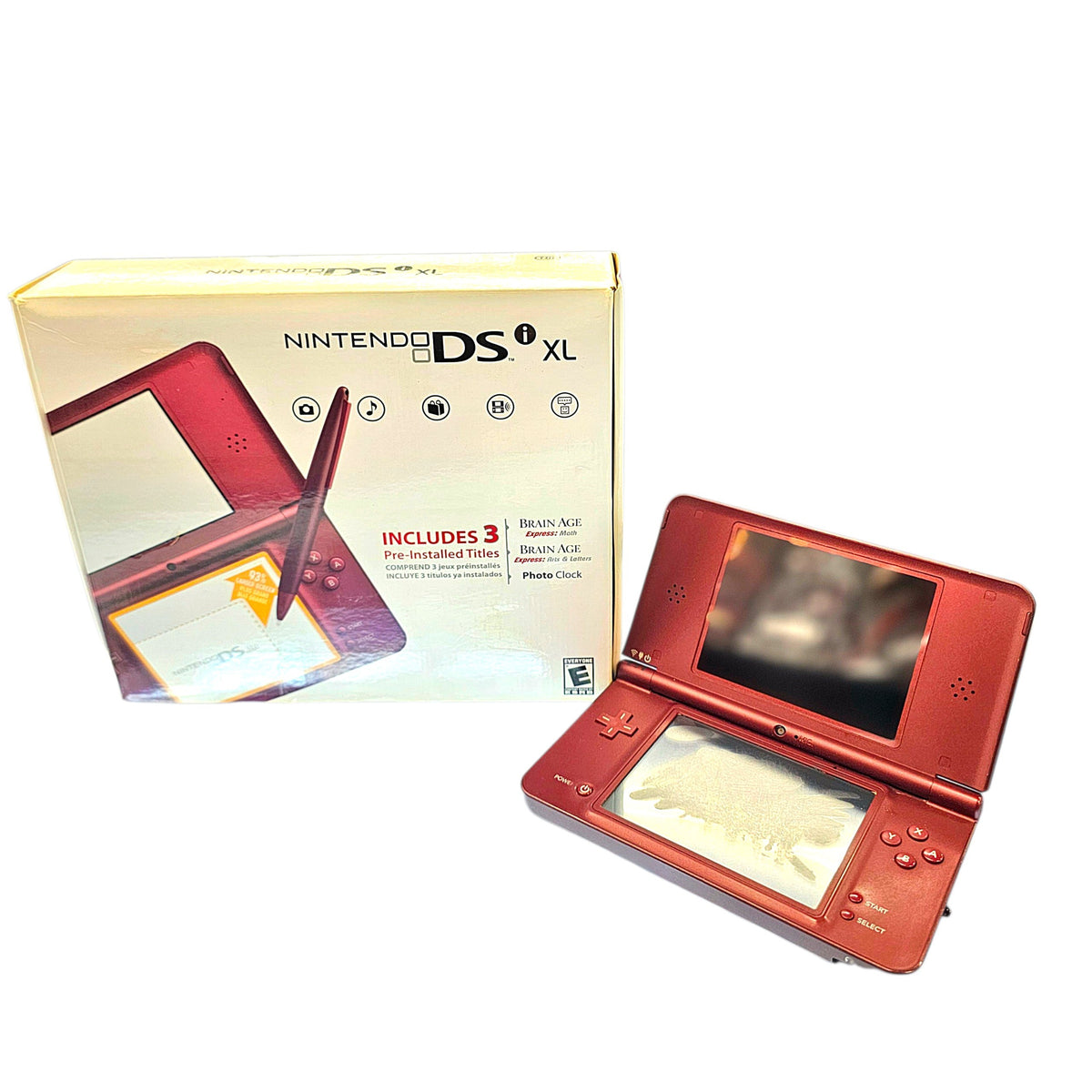Used Boxed Nintendo DSi XL Burgundy Console (Worn Touchscreen)