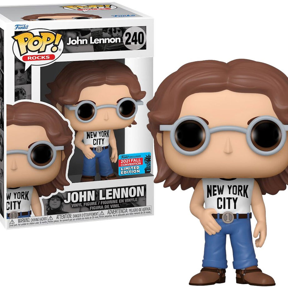 Funko Pop! Rocks John Lennon #240 NYCC 2021 Exclusive Shared Sticker