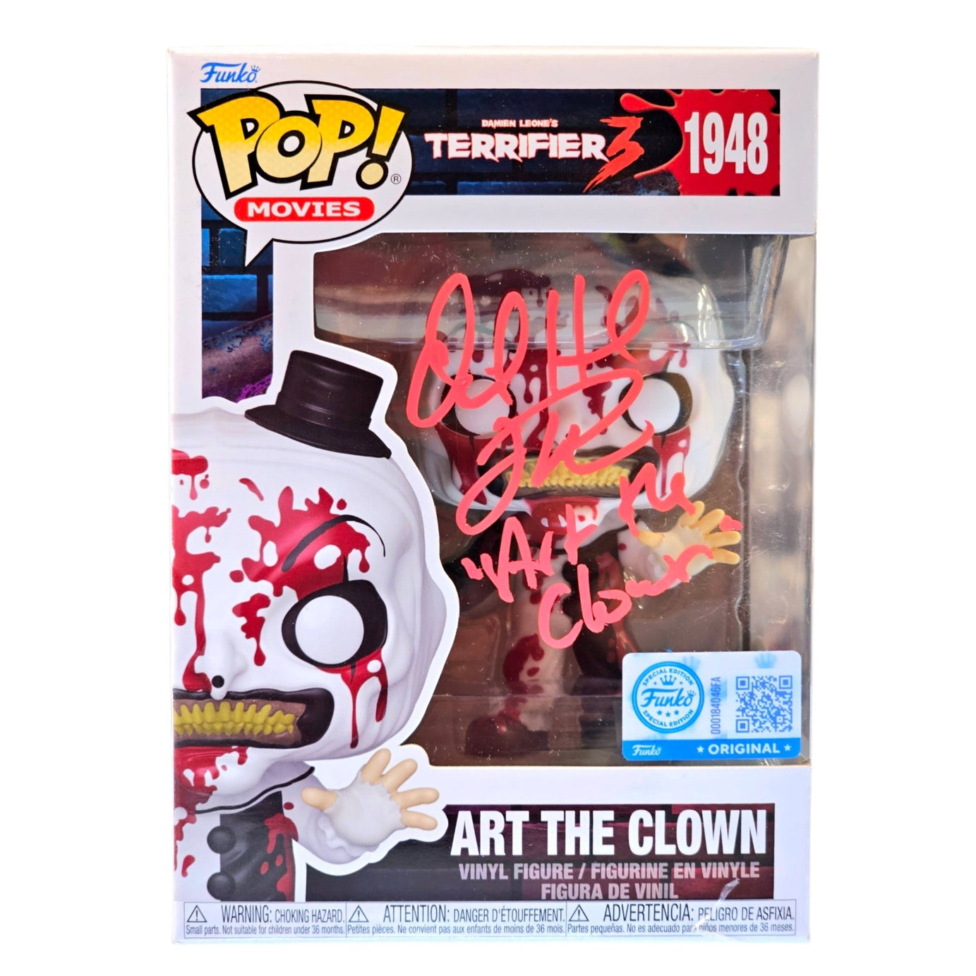 SIGNED Funko Pop! Movies Damien Leone’s Terrifier 3 Art the Clown #1948