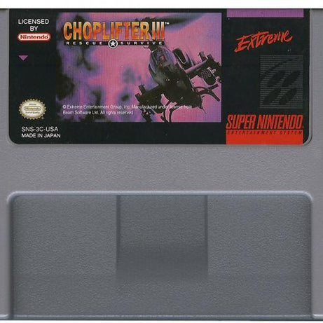 Super Nintendo Choplifter III Video Game