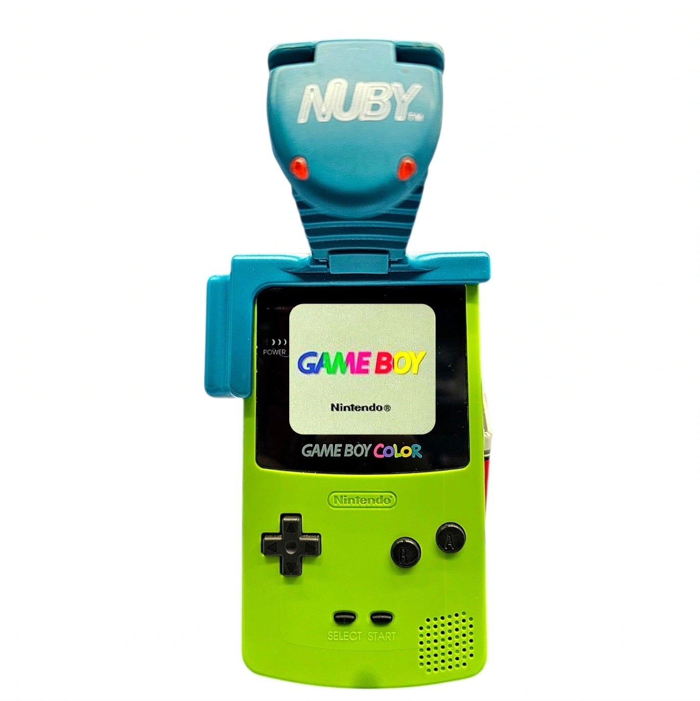 Loose Nintendo Game Boy Color Kiwi Green Handheld Console with Light Attachment