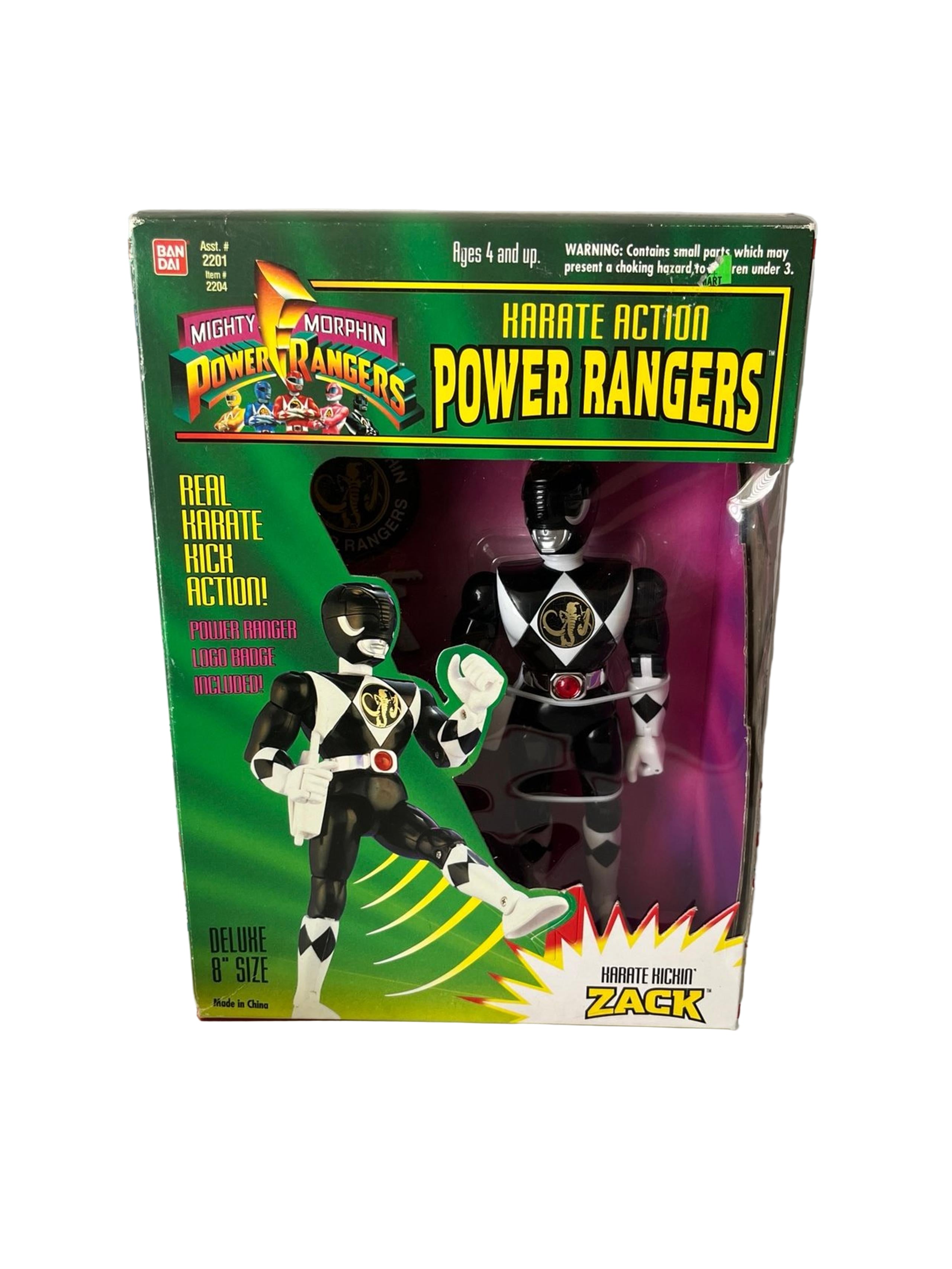 Bandai Mighty Morphin Power Rangers Karate Kickin' Zack Black Ranger Action Figure