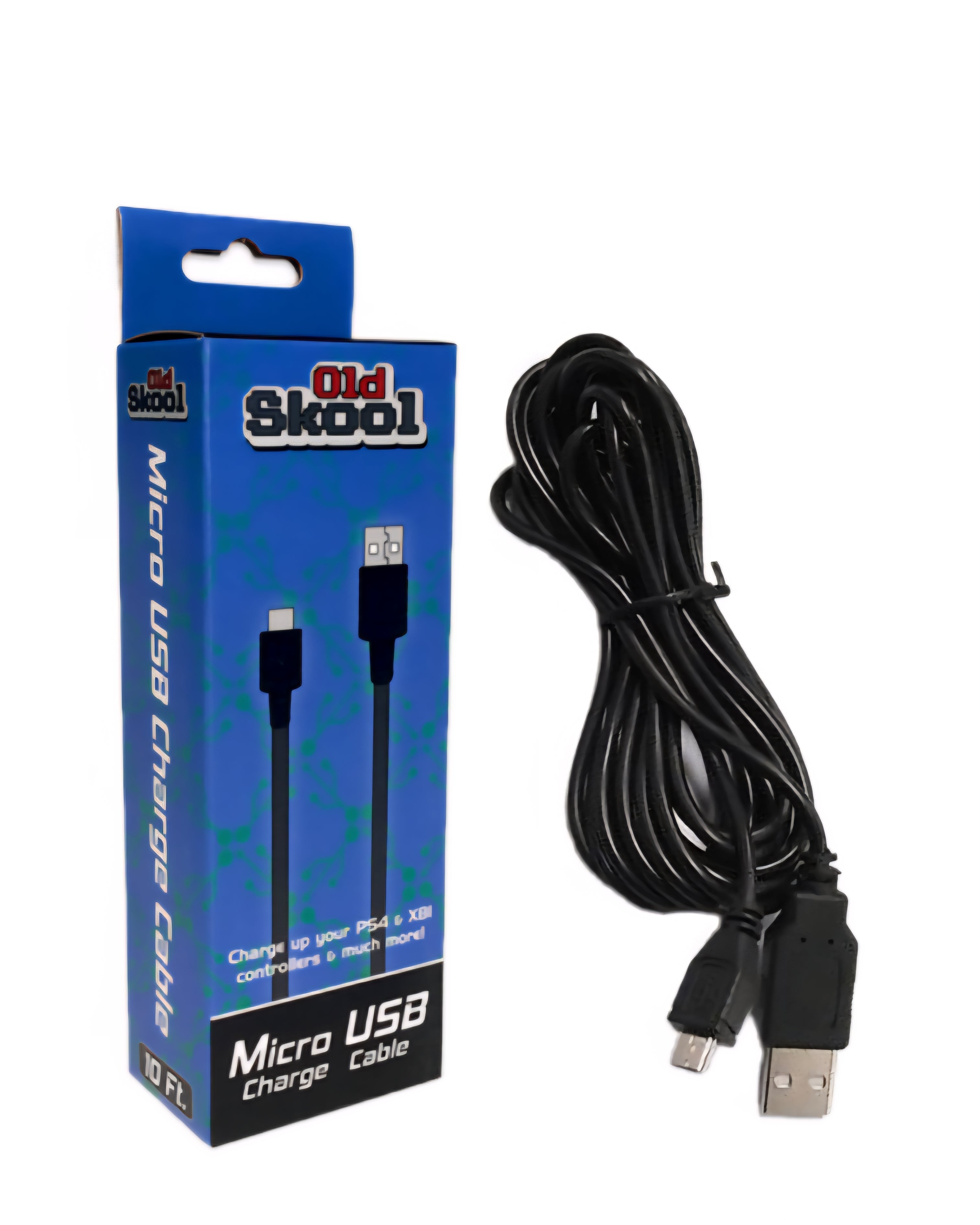 Old Skool Micro USB Charge Cable 10FT (PS4 & XB1) (OS-2178)