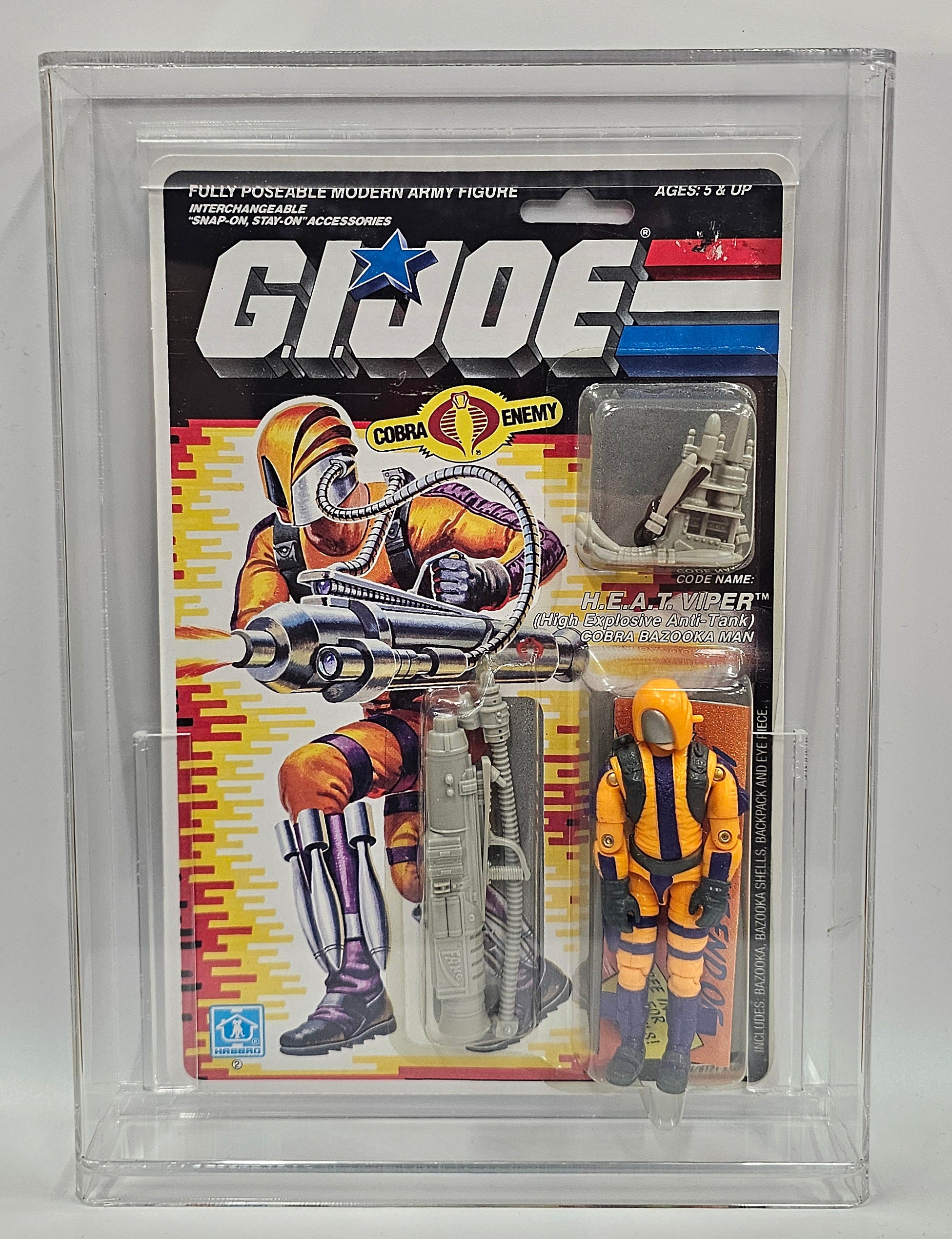 Hasbro G.I. Joe Vintage 1988 Code Name: H.E.A.T. Viper 34 Back Punched Card Action Figure