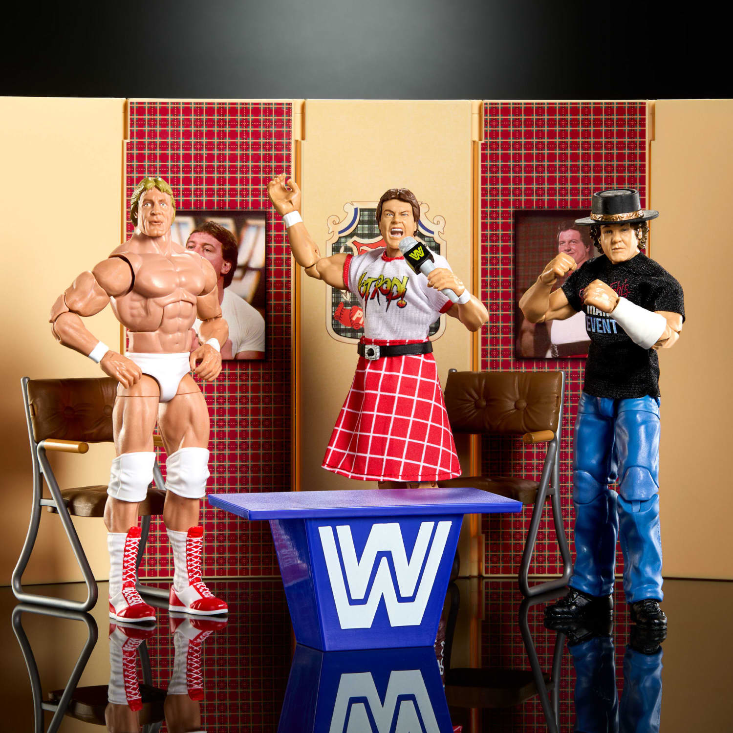 Mattel WWE Elite Collection Piper's Pit Action Figure 3-Pack  Roddy Piper, Paul Orndorff, and Bob Orton