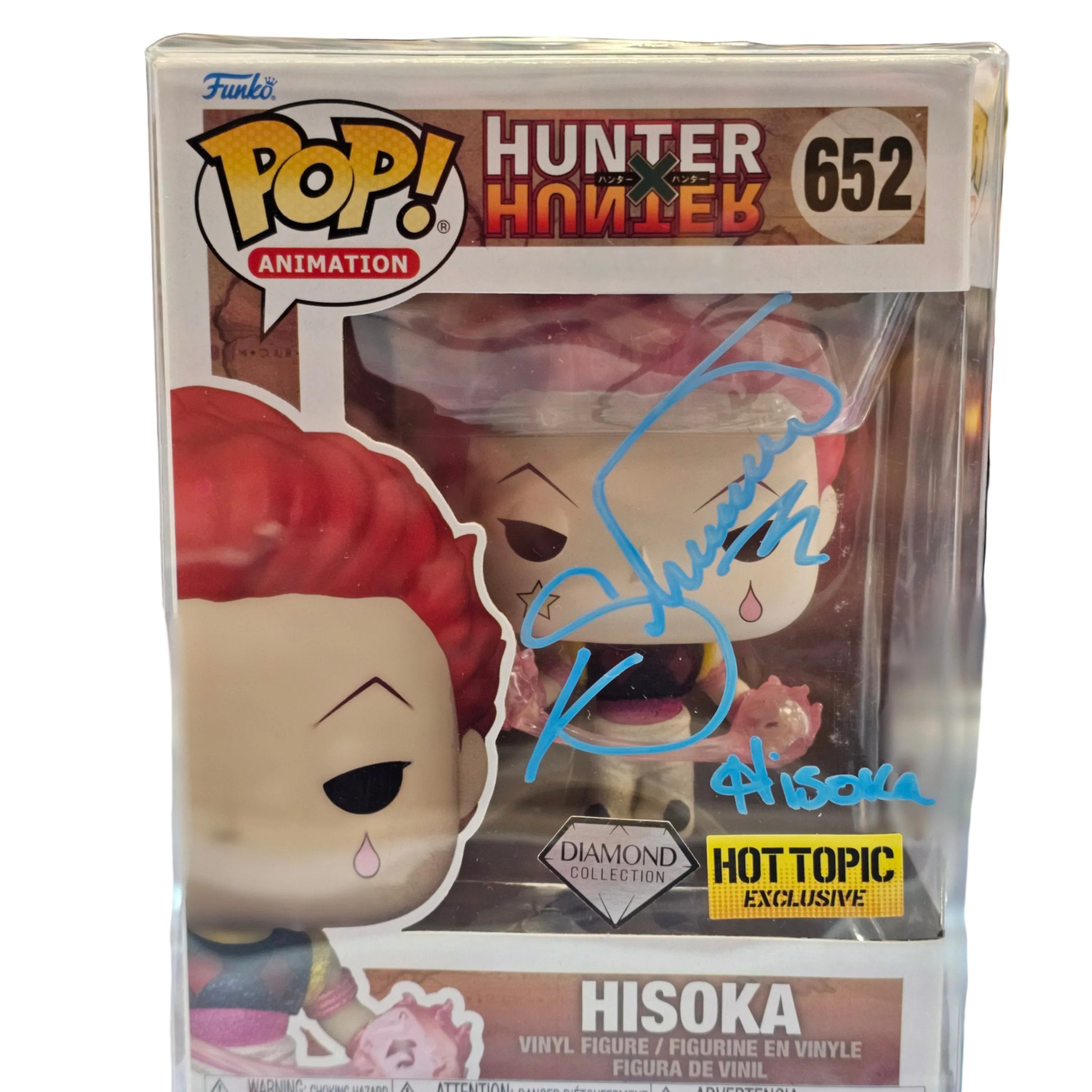 SIGNED PSA Funko Pop! Animation Hunter X Hunter Hisoka  Hot Topic Exclusive Diamond Collection #652