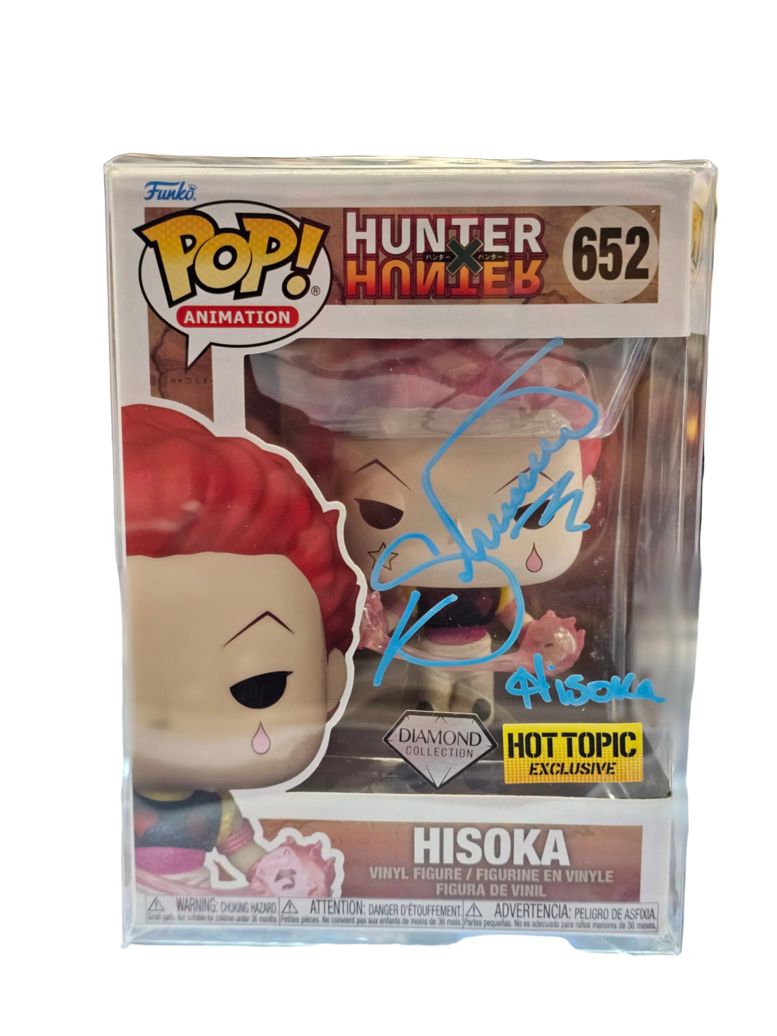 SIGNED PSA Funko Pop! Animation Hunter X Hunter Hisoka  Hot Topic Exclusive Diamond Collection #652