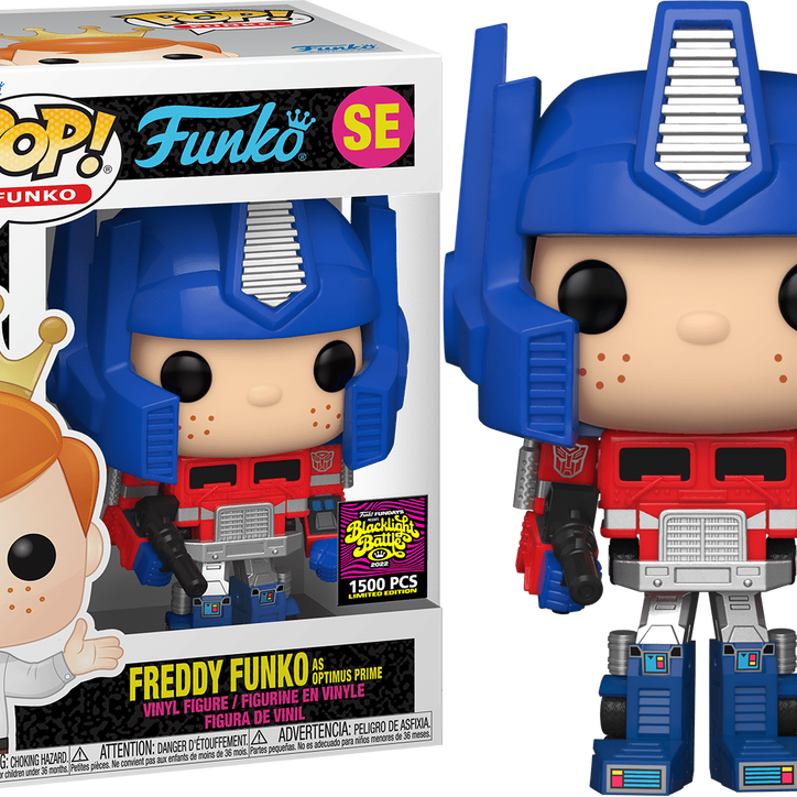 Funko Pop! Funko Freddy Funko as Optimus Prime Blacklight Battle 2022 SE 1500 Pcs Limited Edition