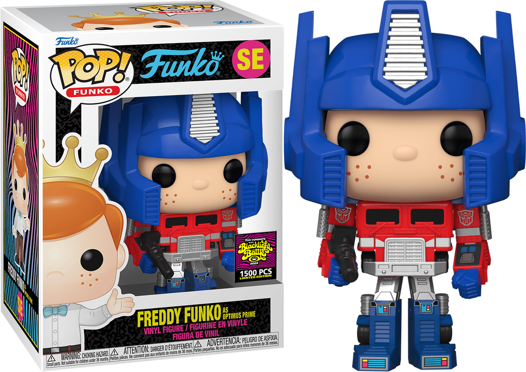 Funko Pop! Funko Freddy Funko as Optimus Prime Blacklight Battle 2022 SE 1500 Pcs Limited Edition