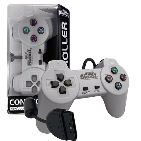 Old Skool PS1 Controller (Grey) 6FT (OS-7807)