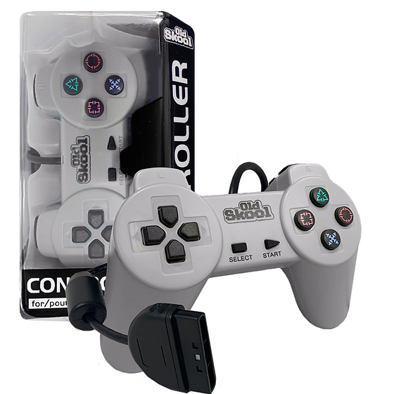 Old Skool PS1 Controller (Grey) 6FT (OS-7807)