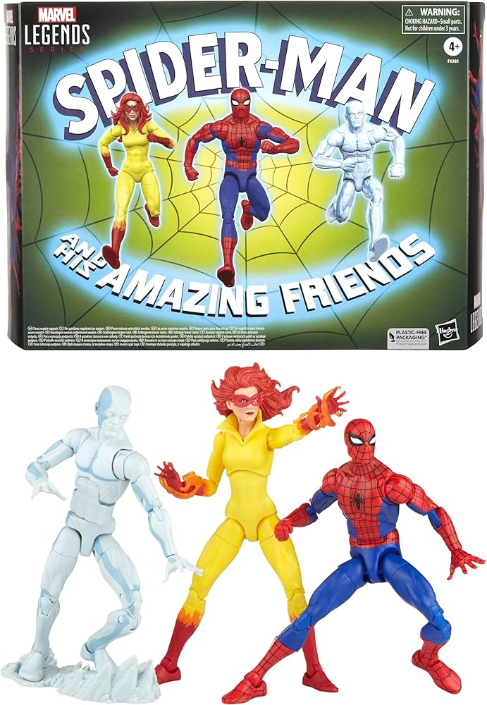 Hasbro Marvel Legends Series Spider-Man And His Amazing Friends Action Figure 3-Pack