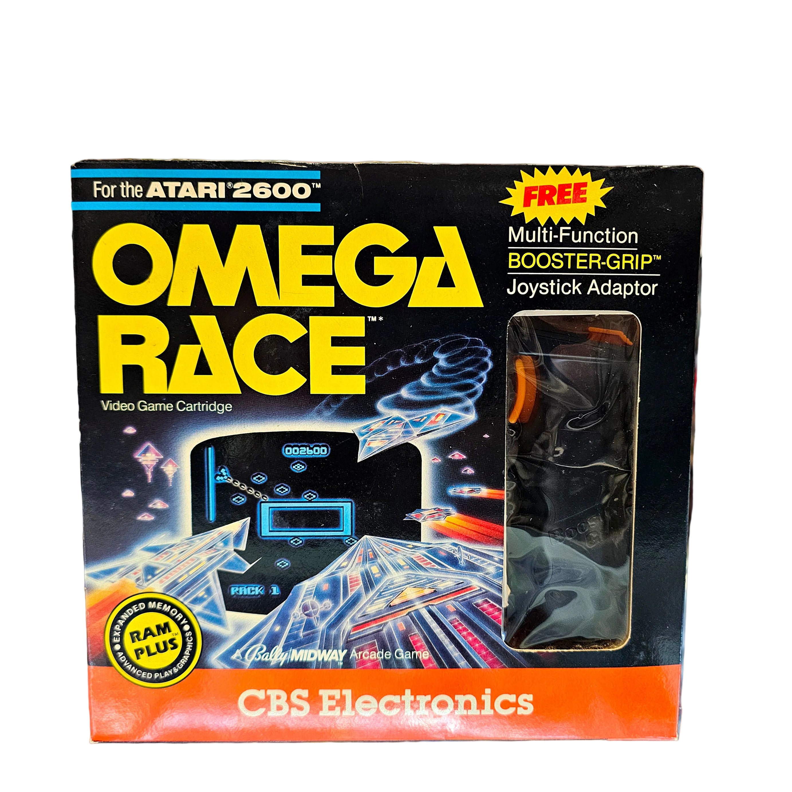 Atari 2600 Omega Race Video Game  & Joystick Adaptor