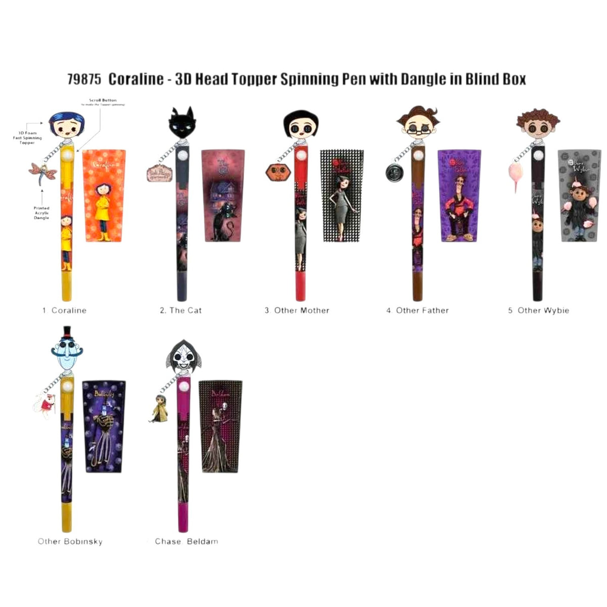 Monogram Coraline Mystery 3D Head Topper Spinning Pen