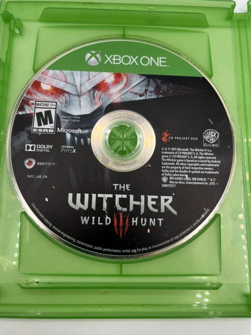 XBOX One The Witcher Wild Hunt  Video Game (Disc only)